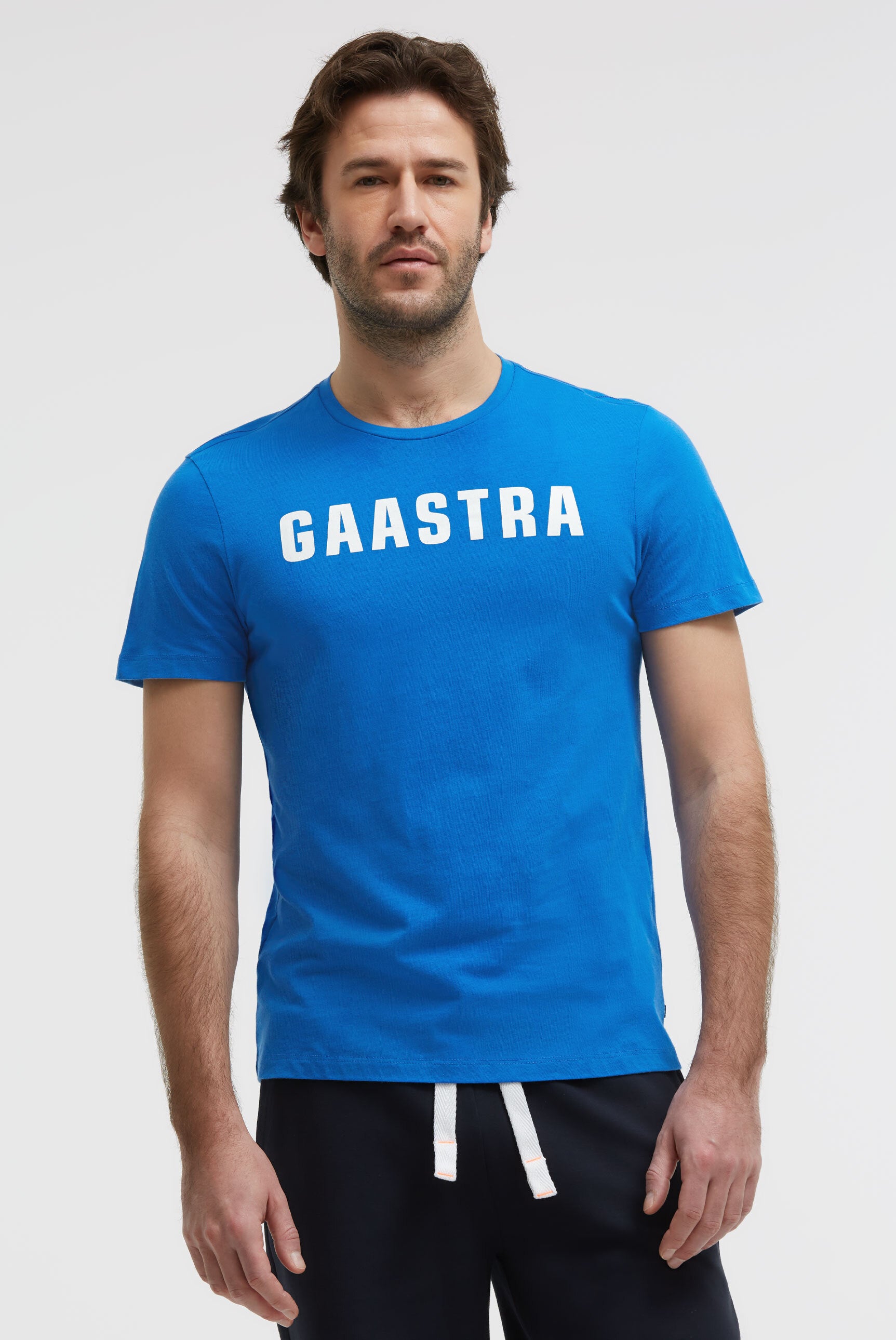 Basic T-Shirt Rundhals mit GAASTRA Logo blue horizon
