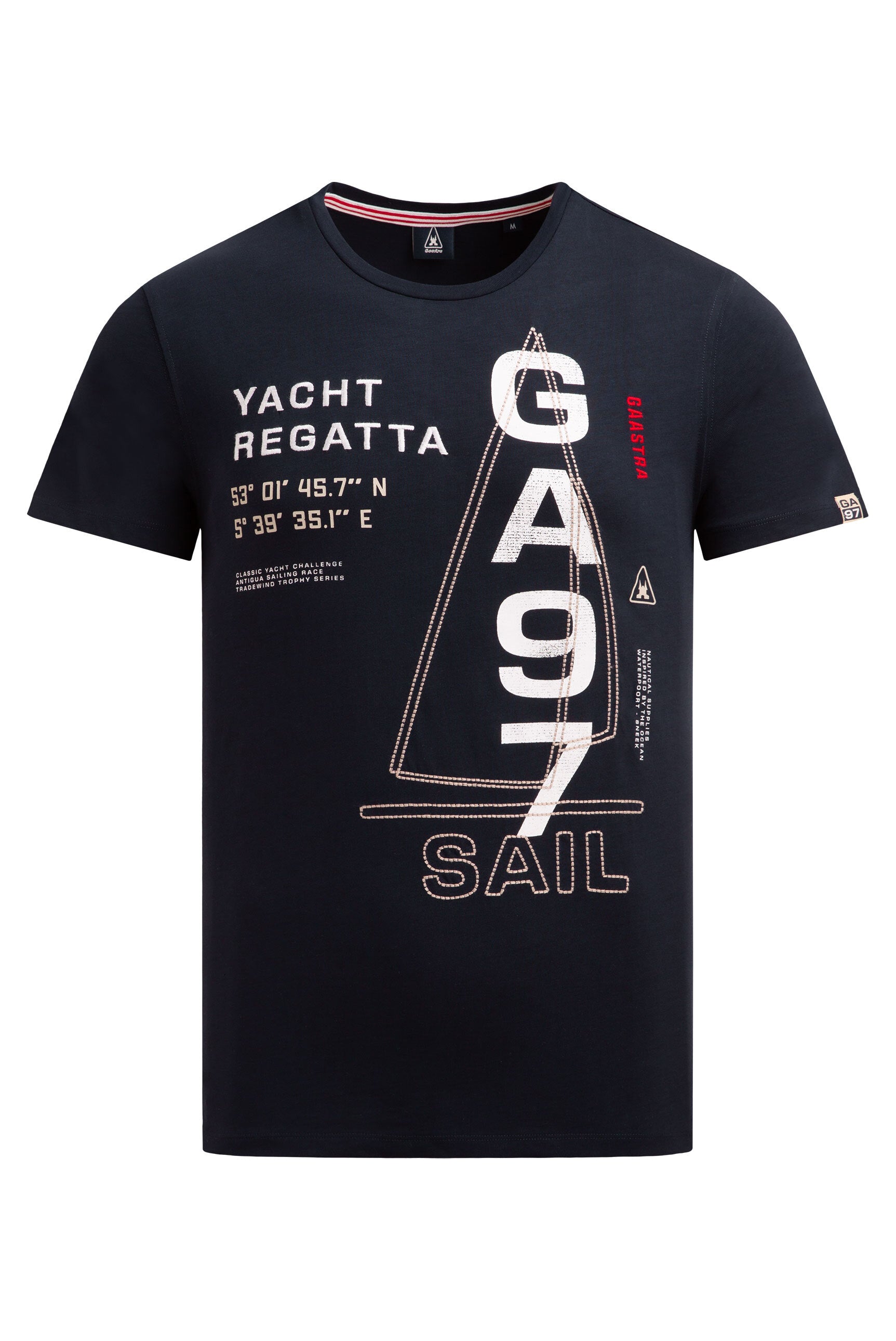 T-Shirt Rundhals mit Sail Design blue navy