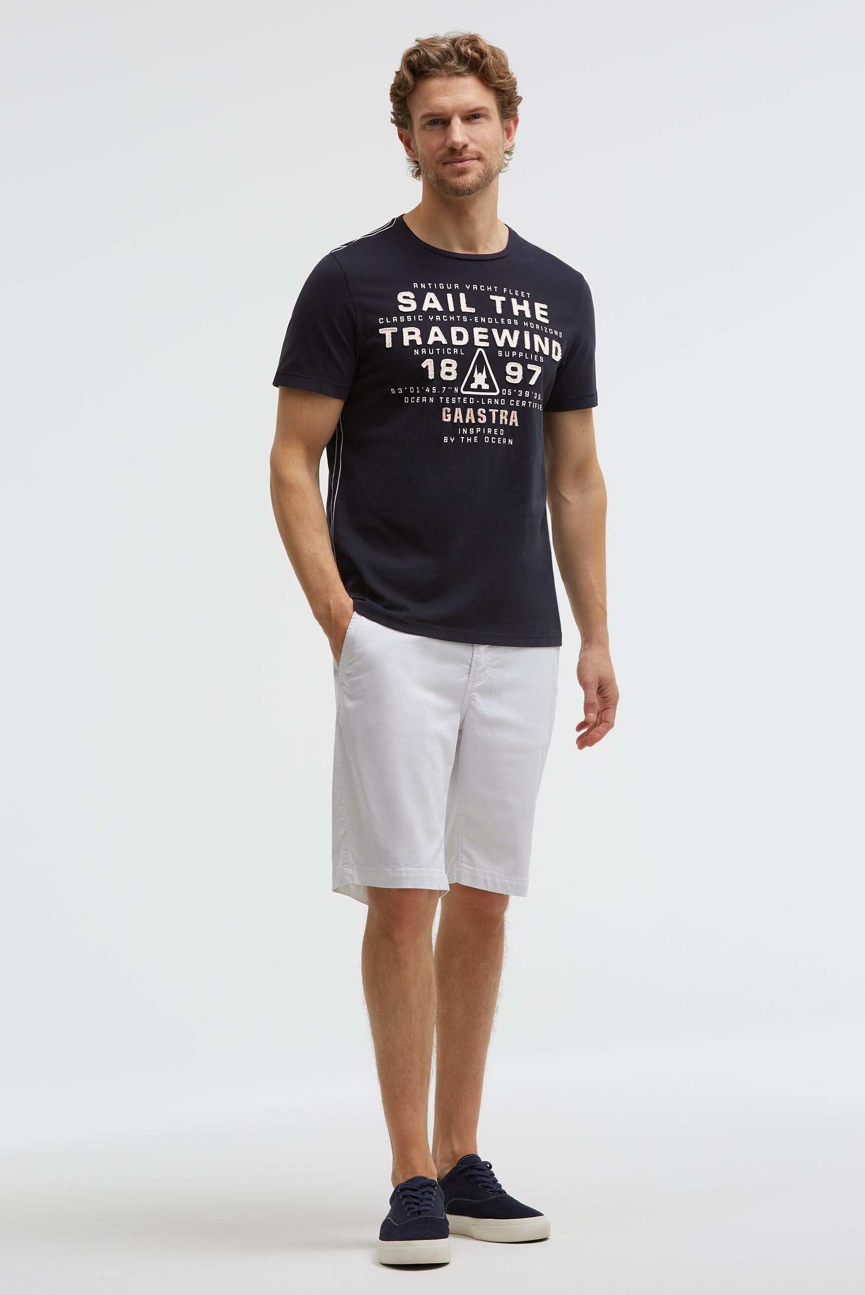 T-shirt met ronde hals en canvas-patches