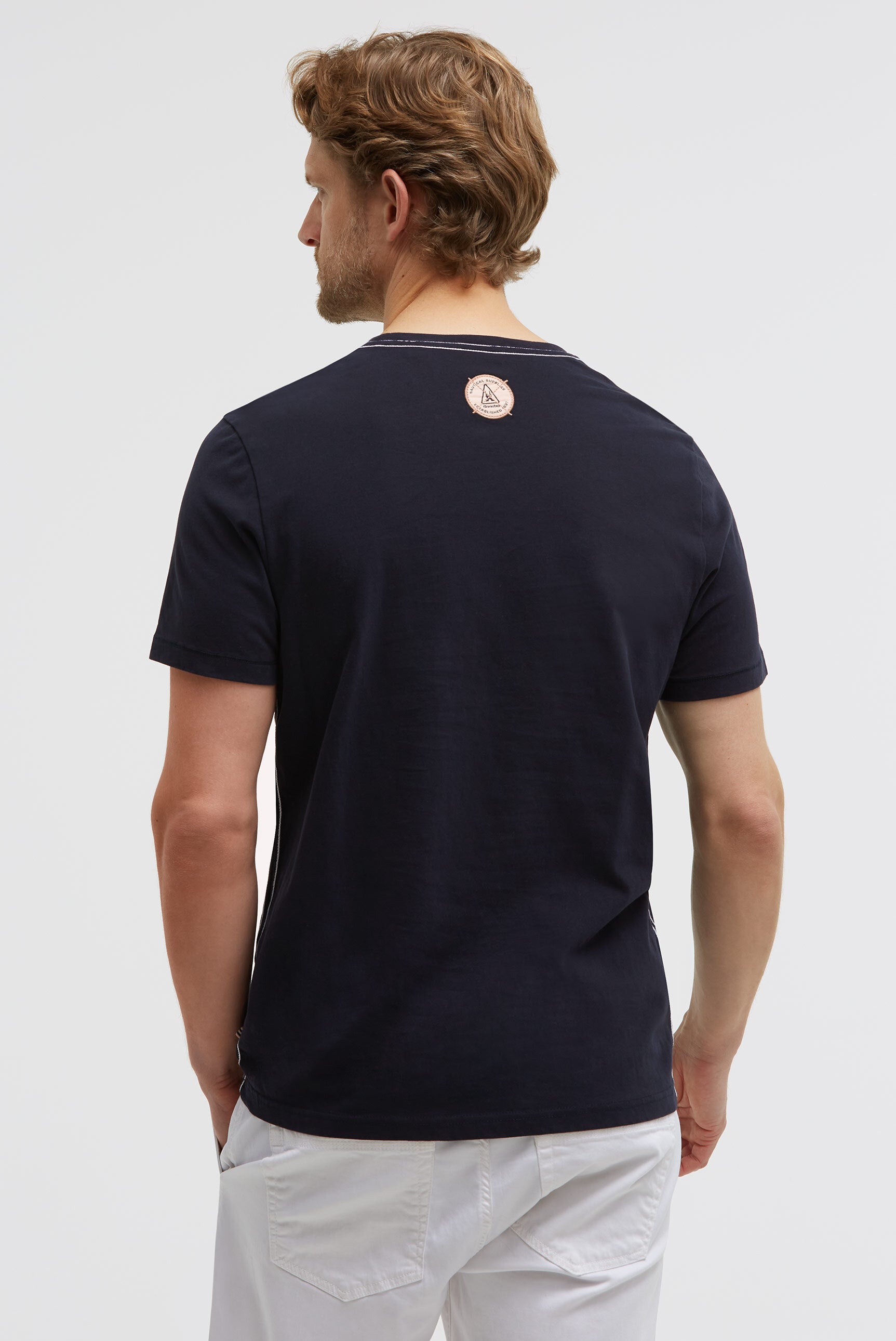 T-shirt met ronde hals en canvas-patches