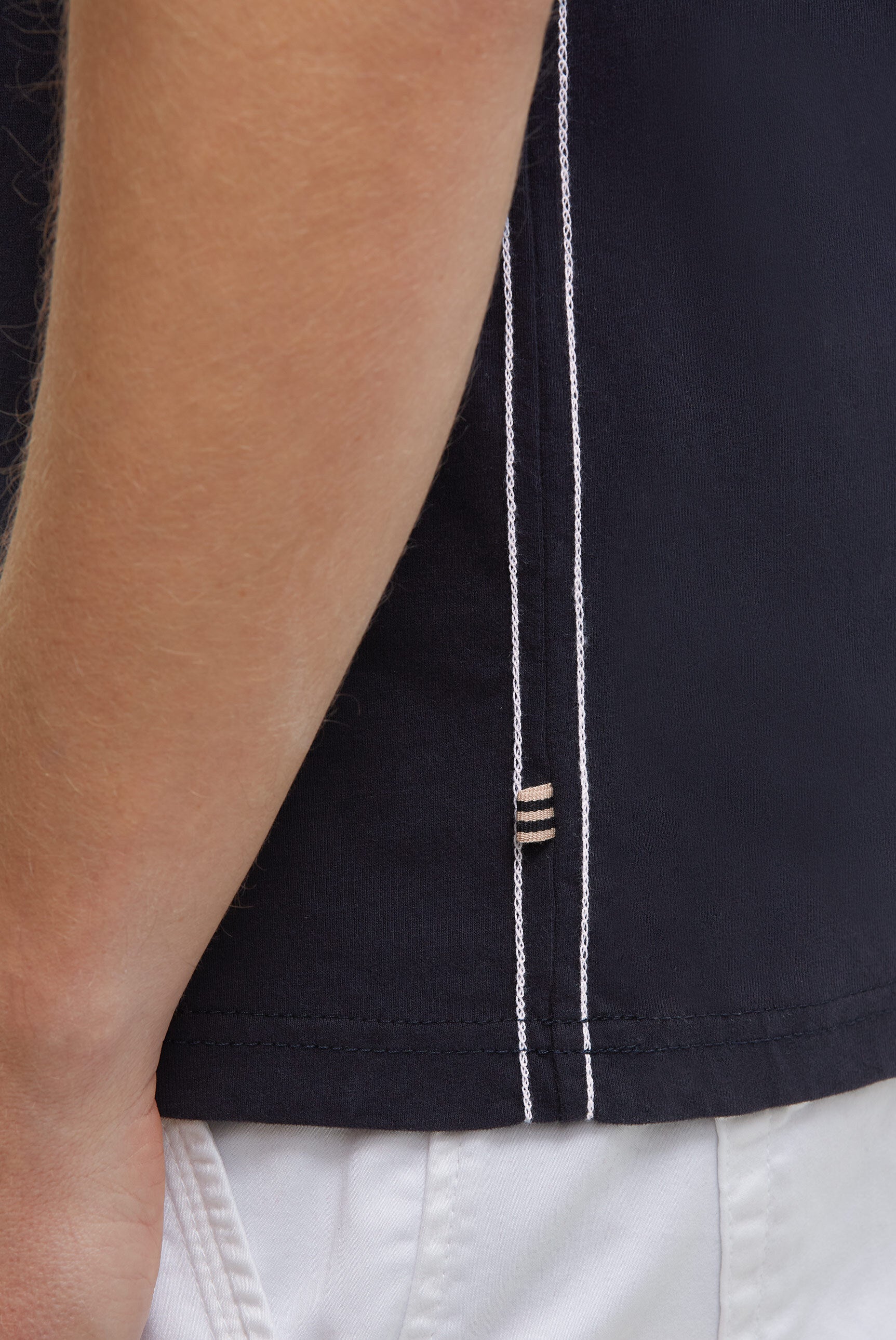T-shirt met ronde hals en canvas-patches