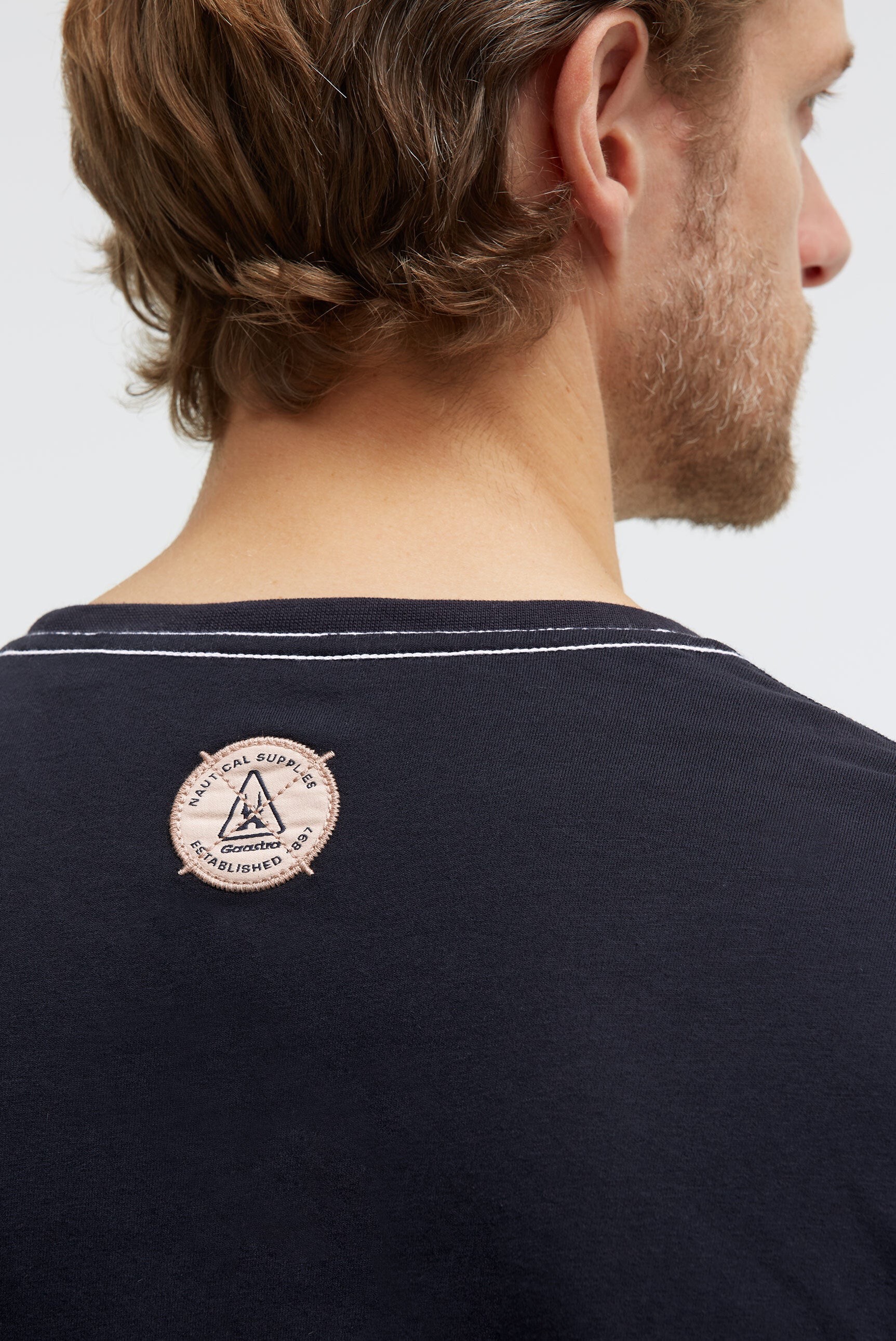 T-shirt met ronde hals en canvas-patches