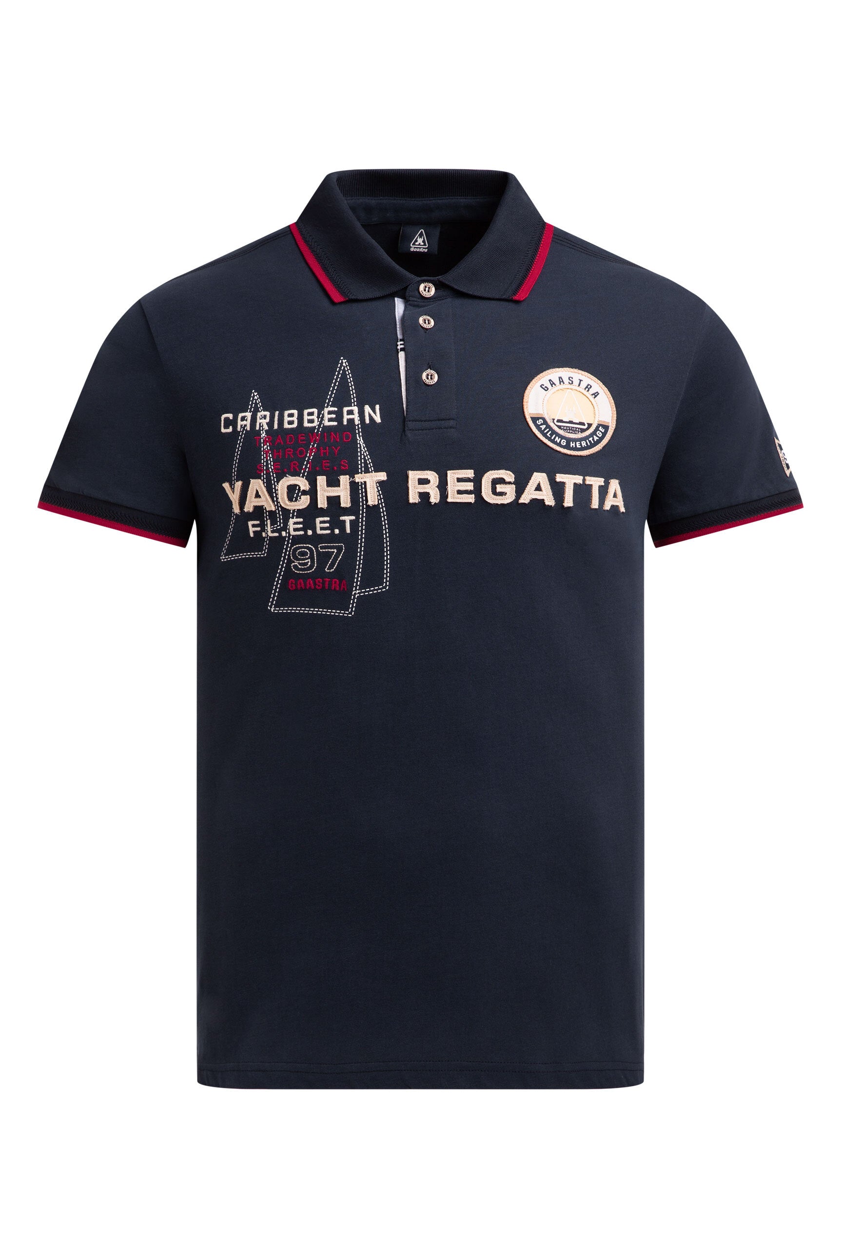 Poloshirt Kurzarm mit Canvas-Applikationen blue navy