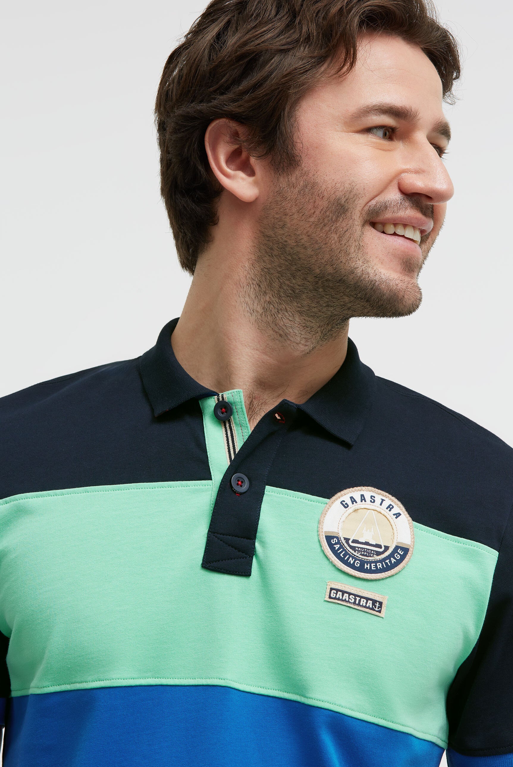 Poloshirt met cut-sew colour-blocking