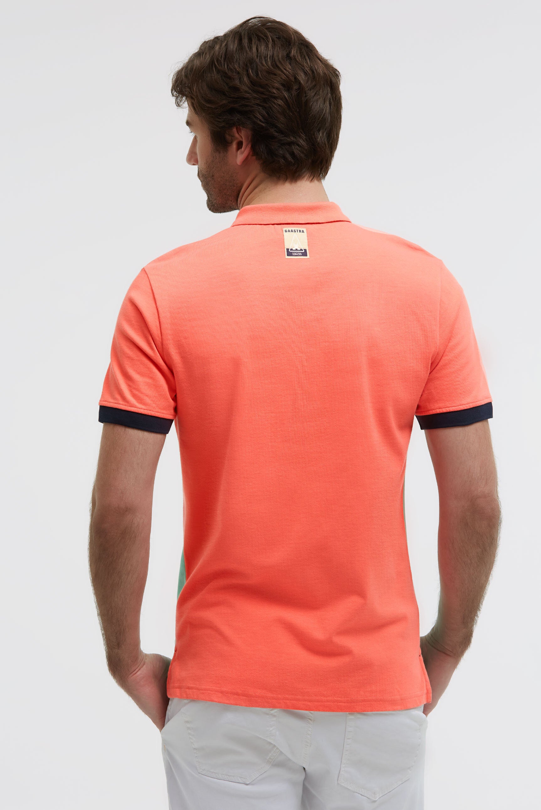 Poloshirt met cut-sew colour-blocking