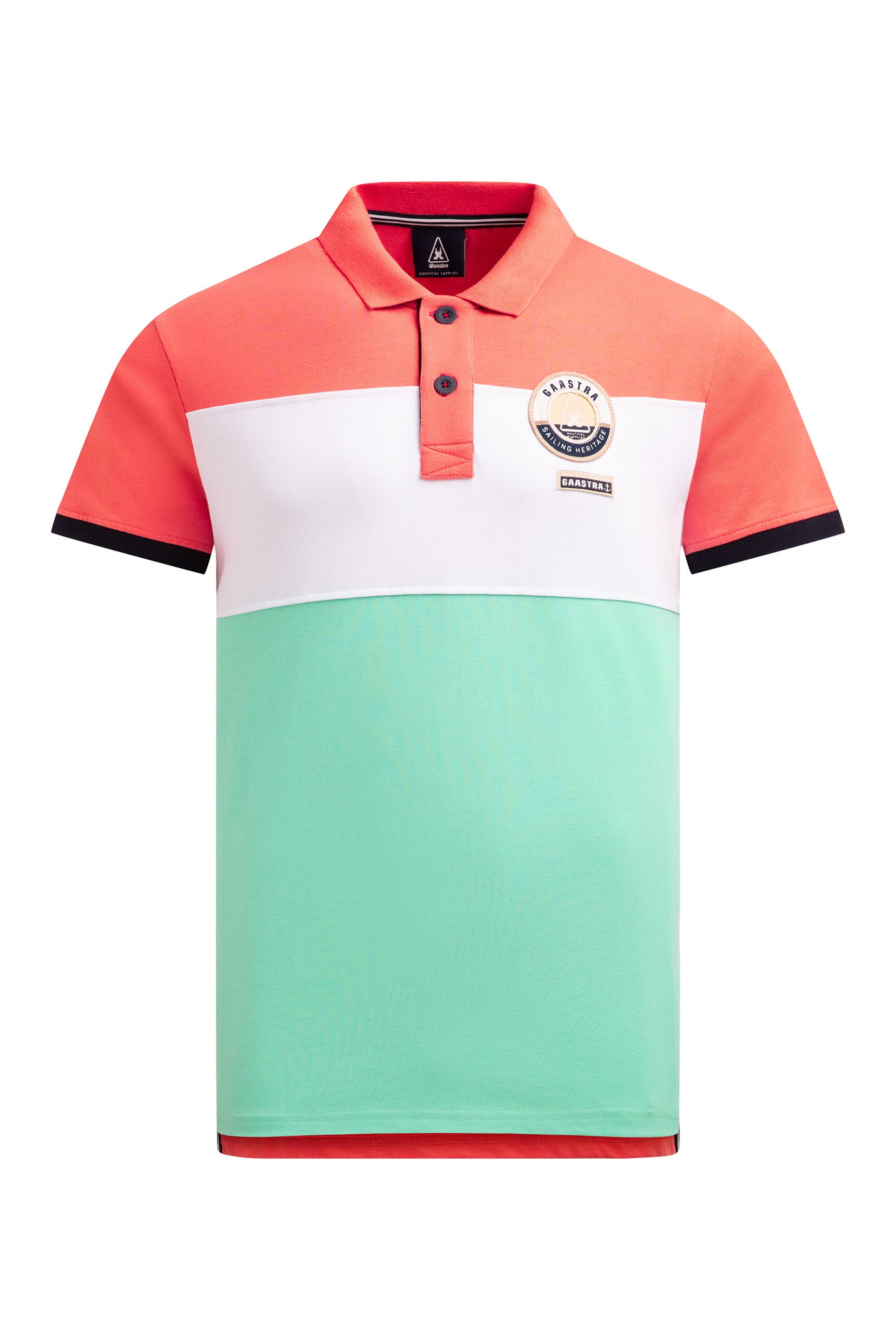 Poloshirt mit Cut-Sew Colour-Blocking coral bay