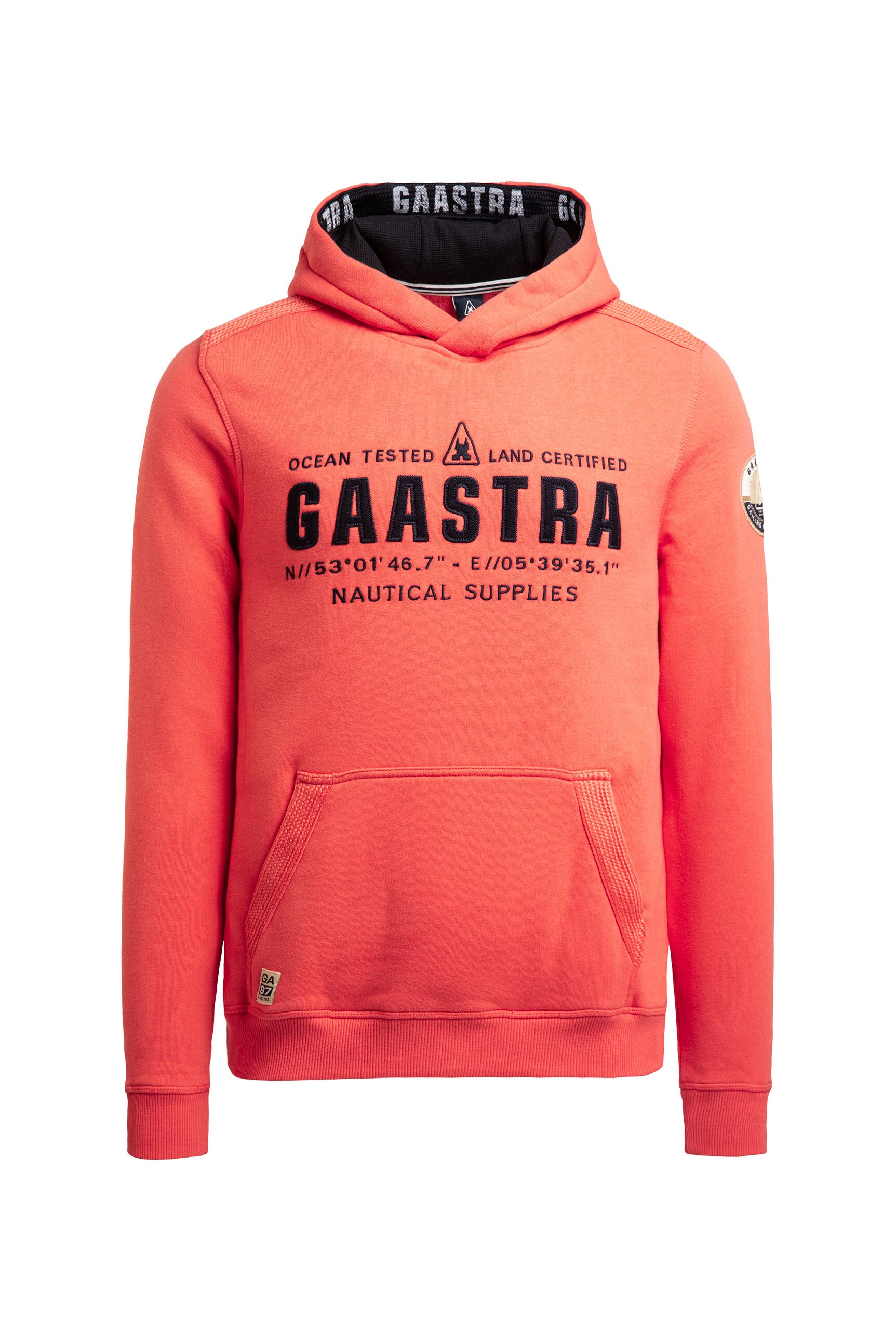 Hoodie mit Logo-Applikation und Tapes coral bay
