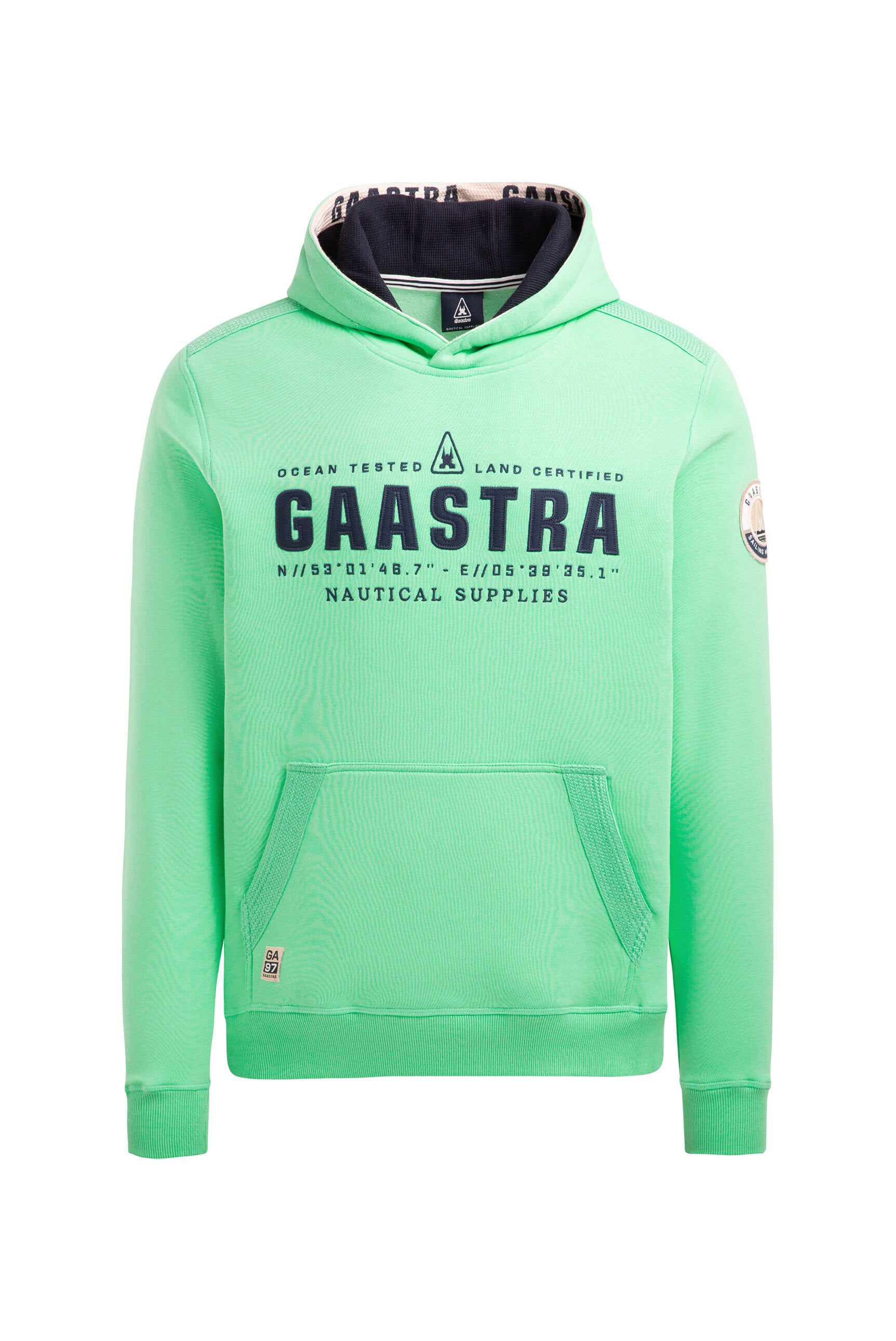 Hoodie mit Logo-Applikation und Tapes reef green