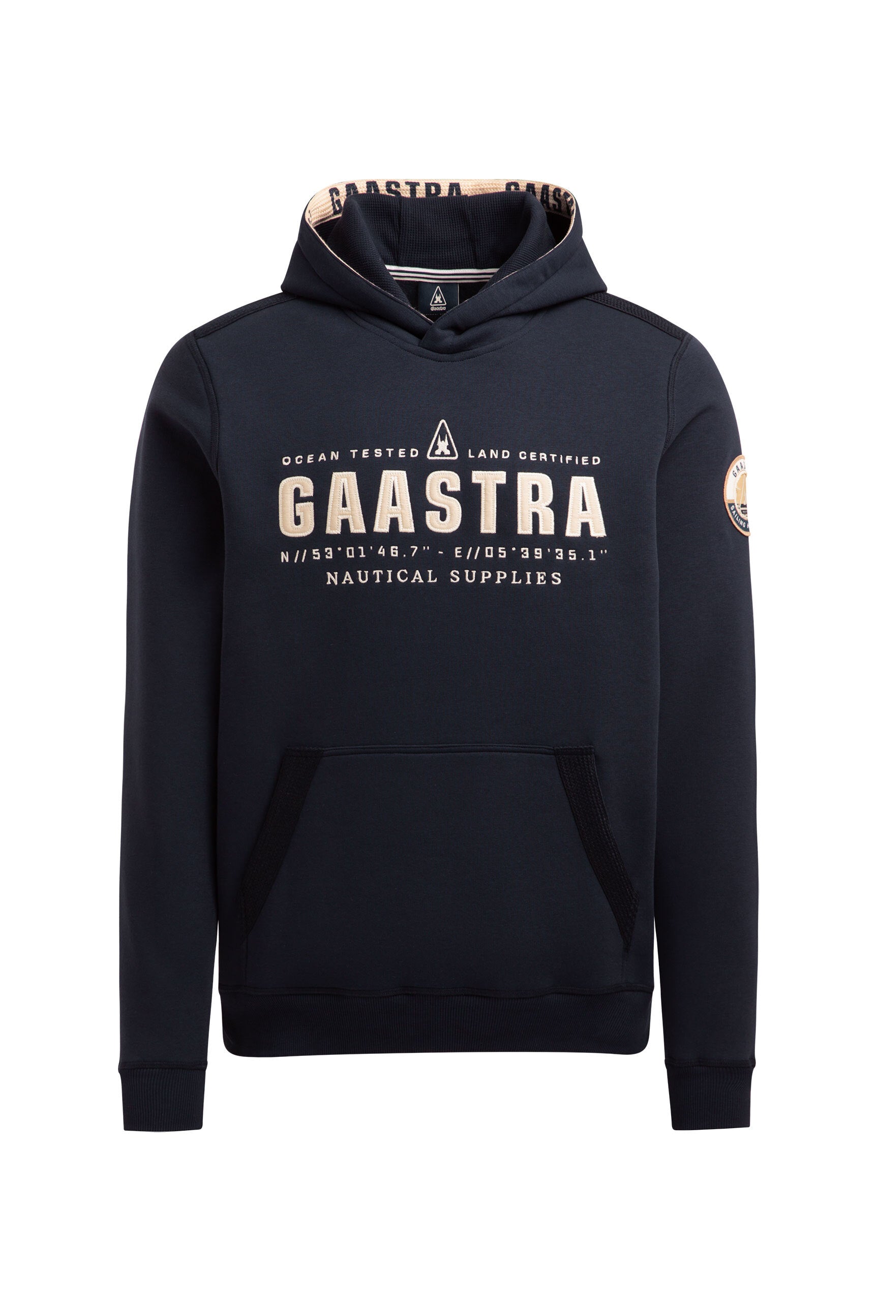 Hoodie mit Logo-Applikation und Tapes blue navy