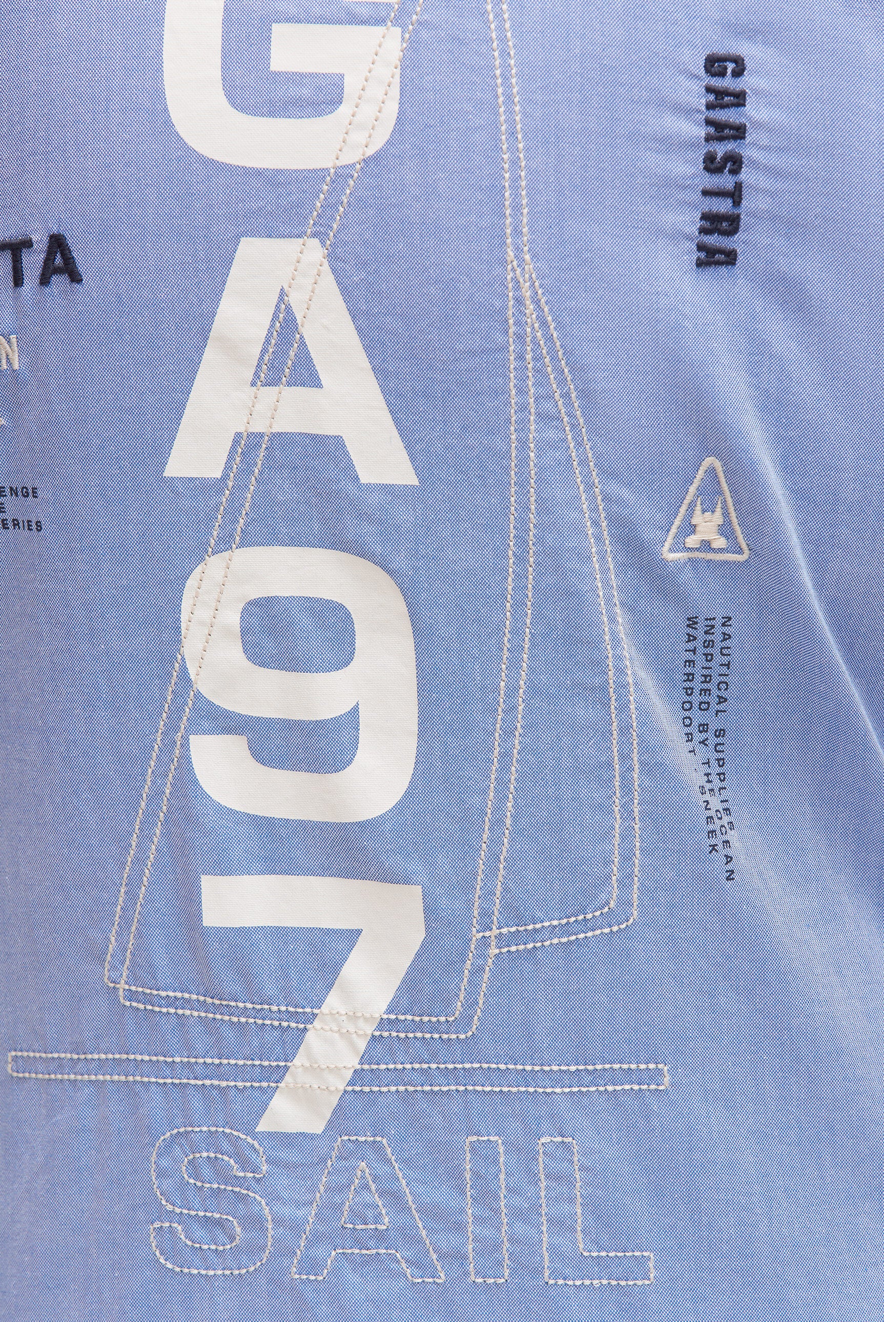 Oxford Langarmhemd mit Back Artwork blue