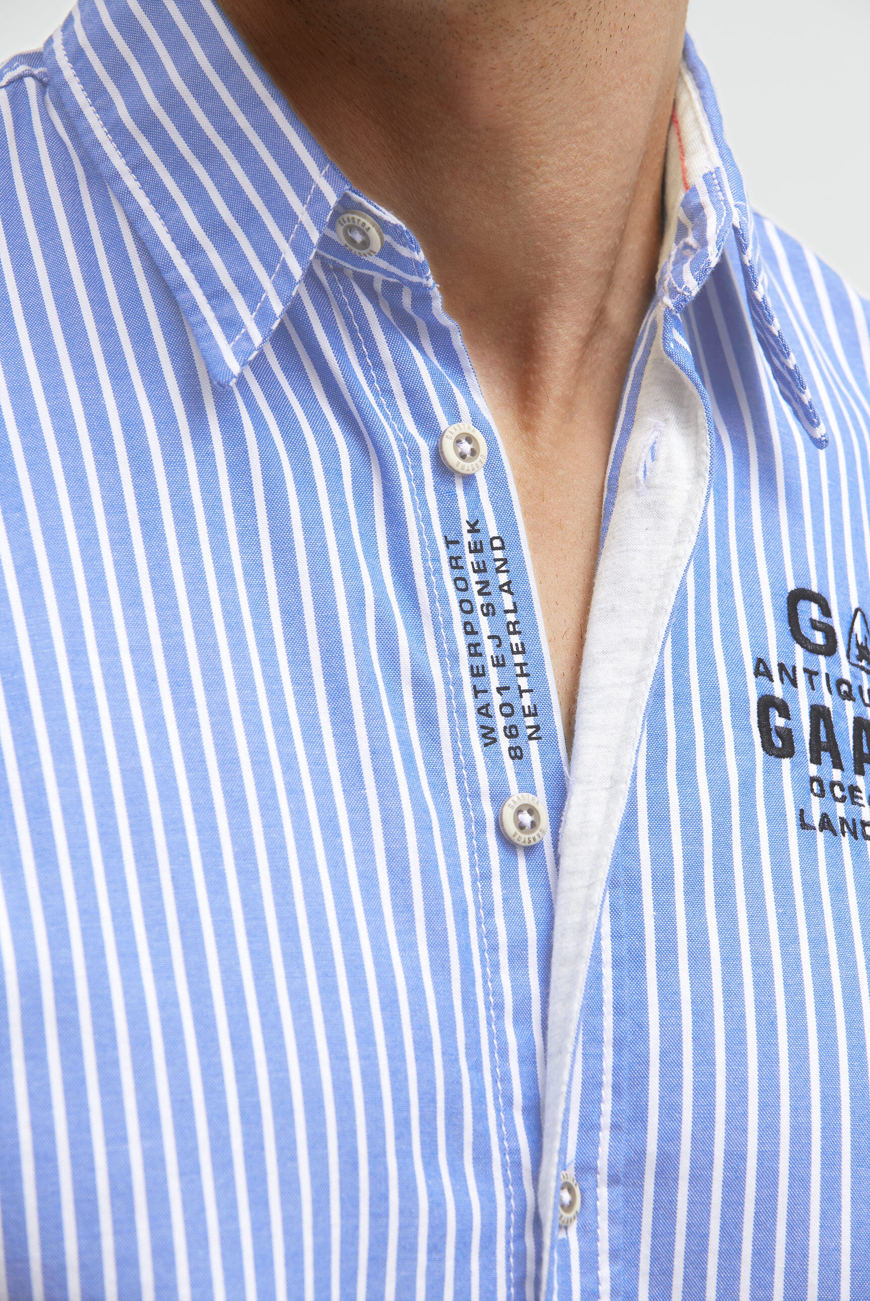 Oxford long-sleeved shirt, striped with artwork