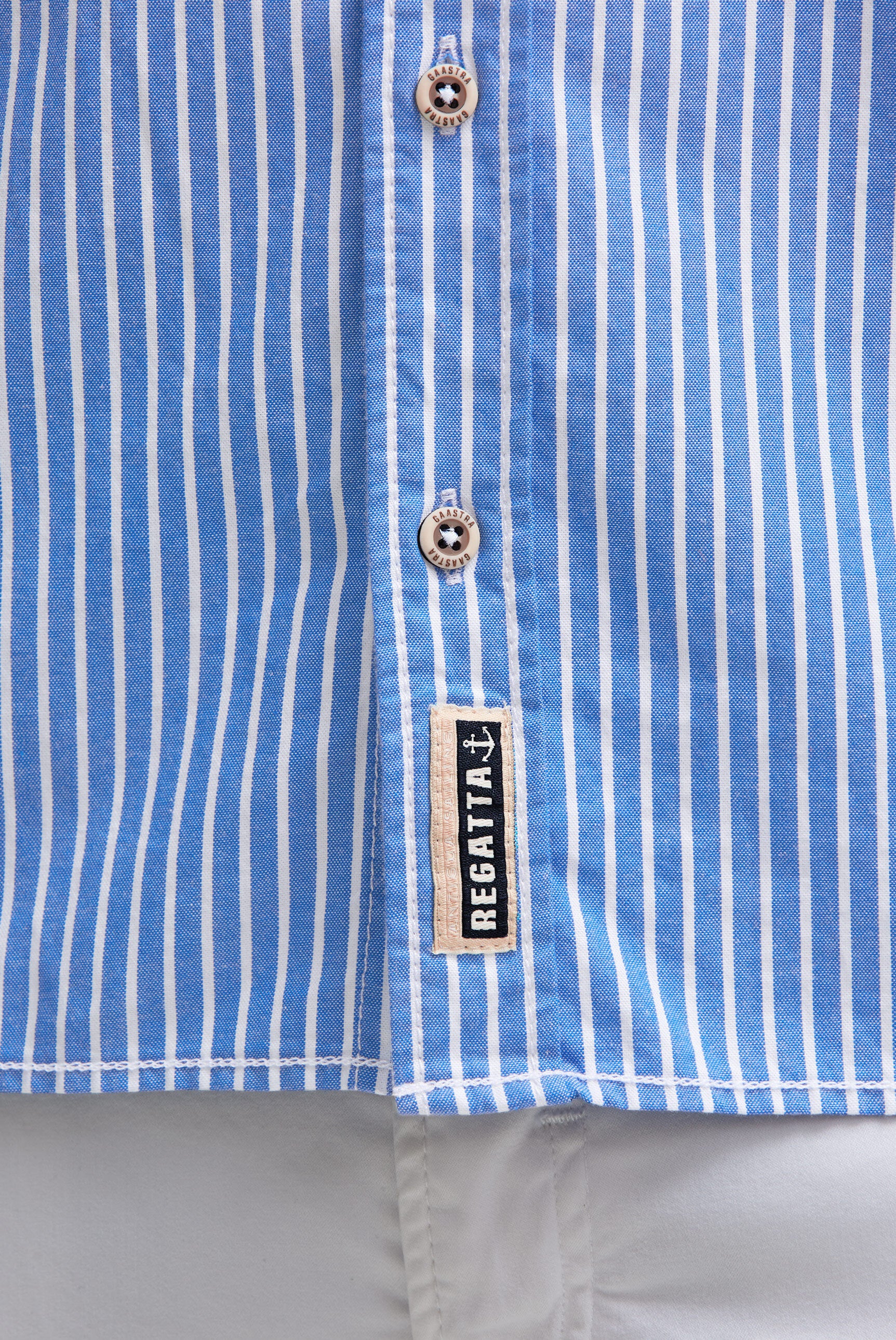 Oxford long-sleeved shirt, striped with artwork