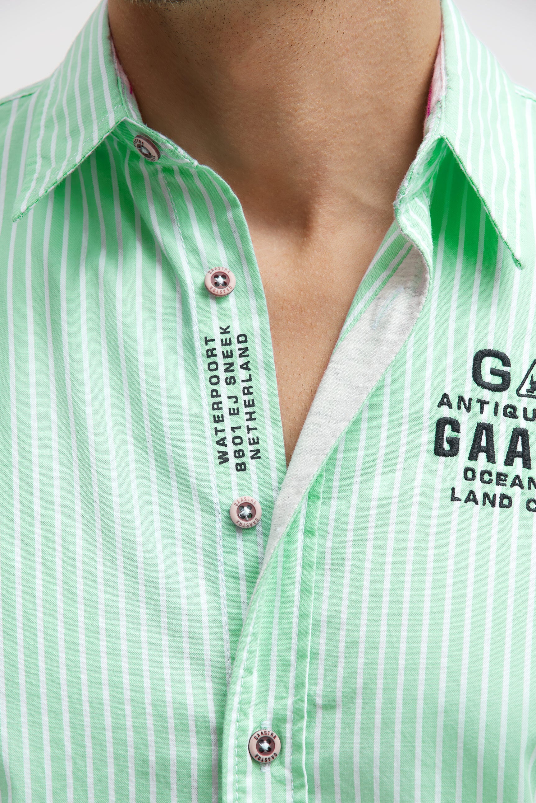 Oxford long-sleeved shirt, striped with artwork