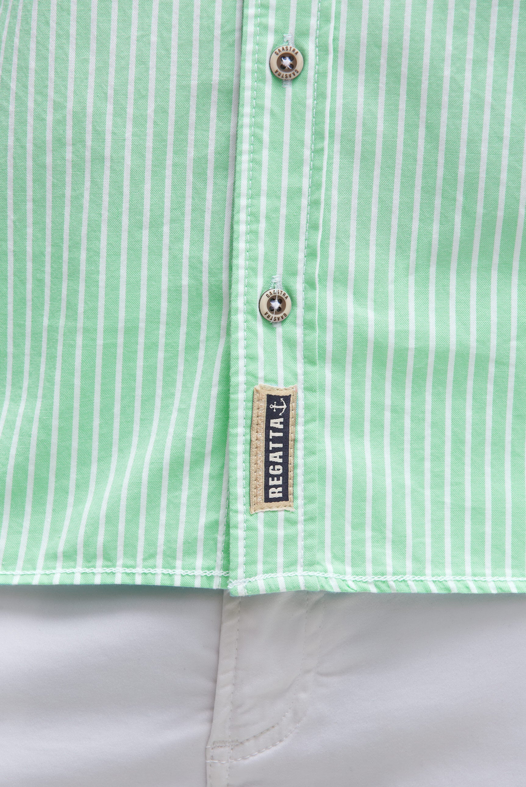 Oxford long-sleeved shirt, striped with artwork