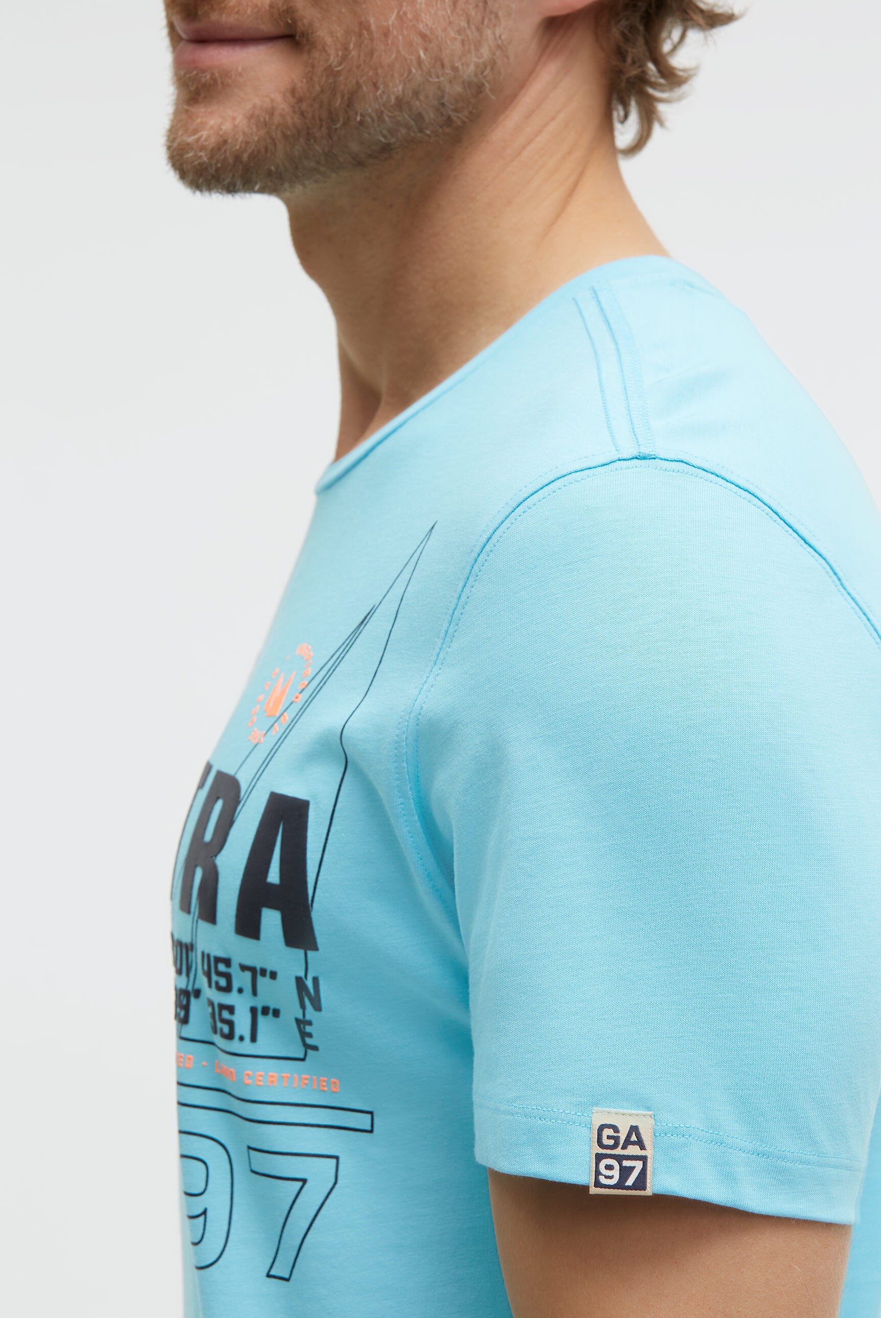 T-Shirt Rundhals mit Rubber Logo Artwork aquarius