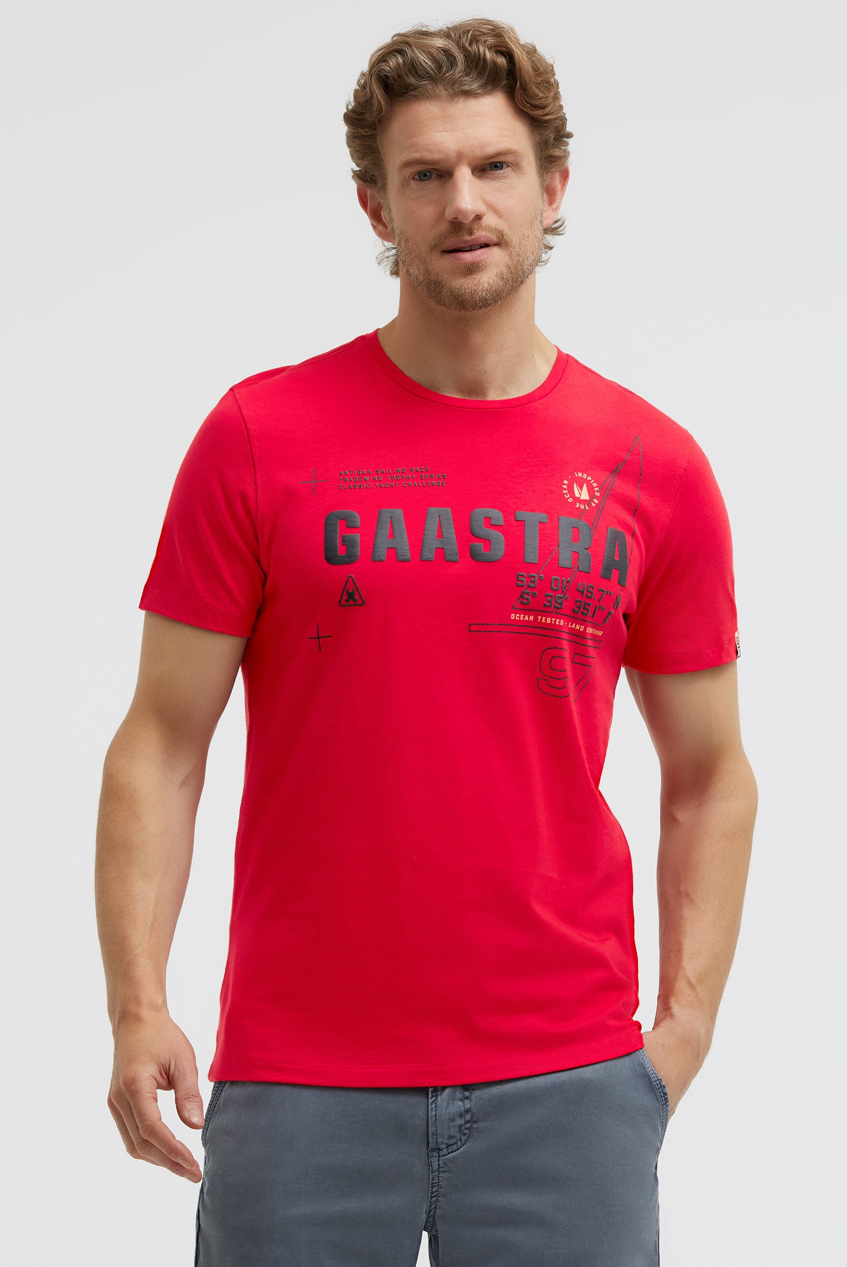 T-Shirt Rundhals mit Rubber Logo Artwork core red