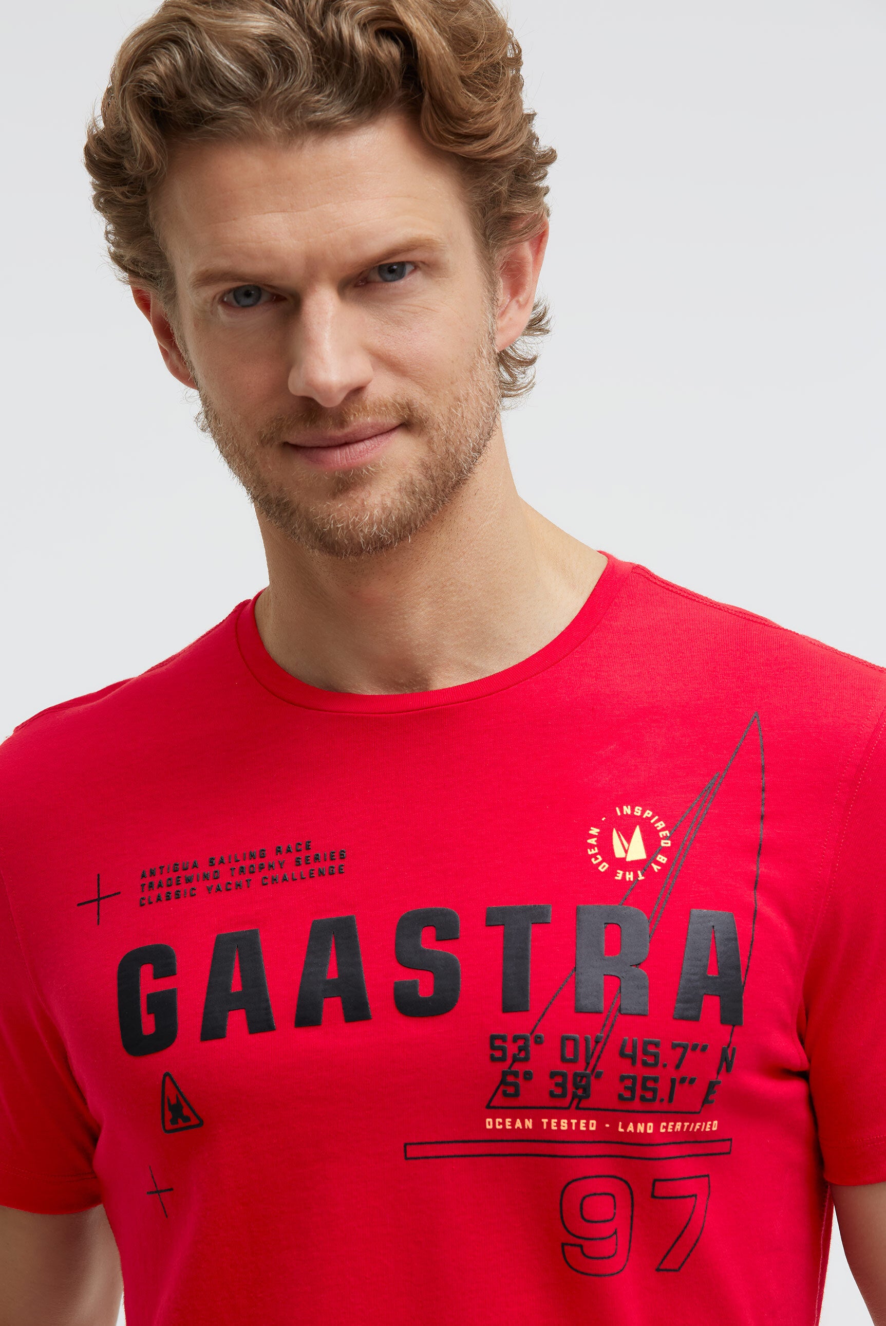 T-Shirt Rundhals mit Rubber Logo Artwork core red