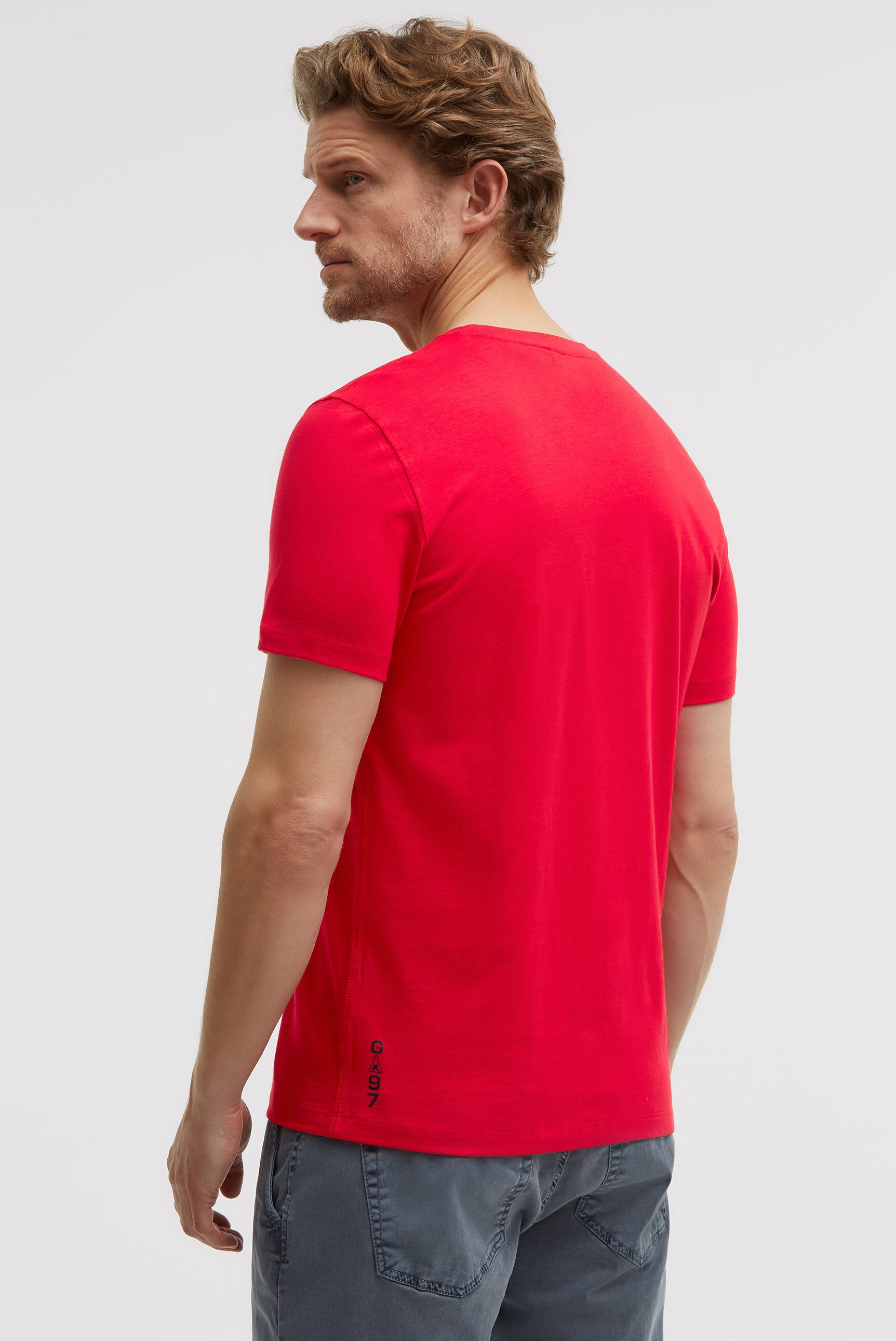 T-Shirt Rundhals mit Rubber Logo Artwork core red