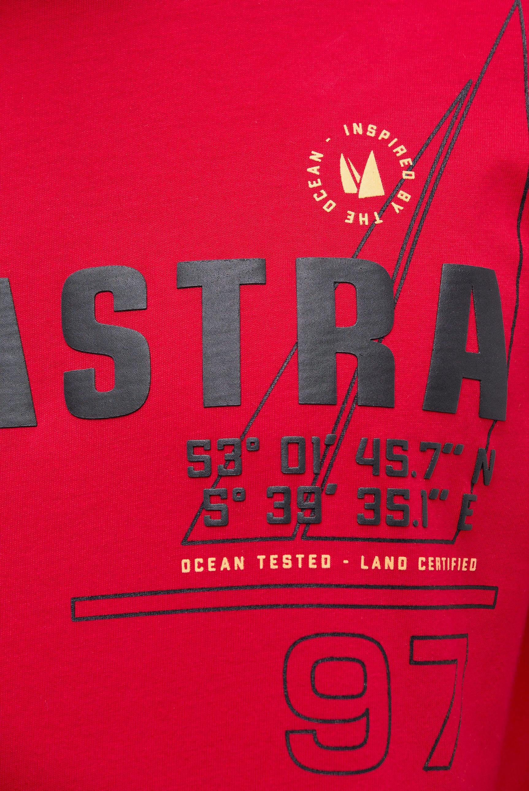 T-Shirt Rundhals mit Rubber Logo Artwork core red