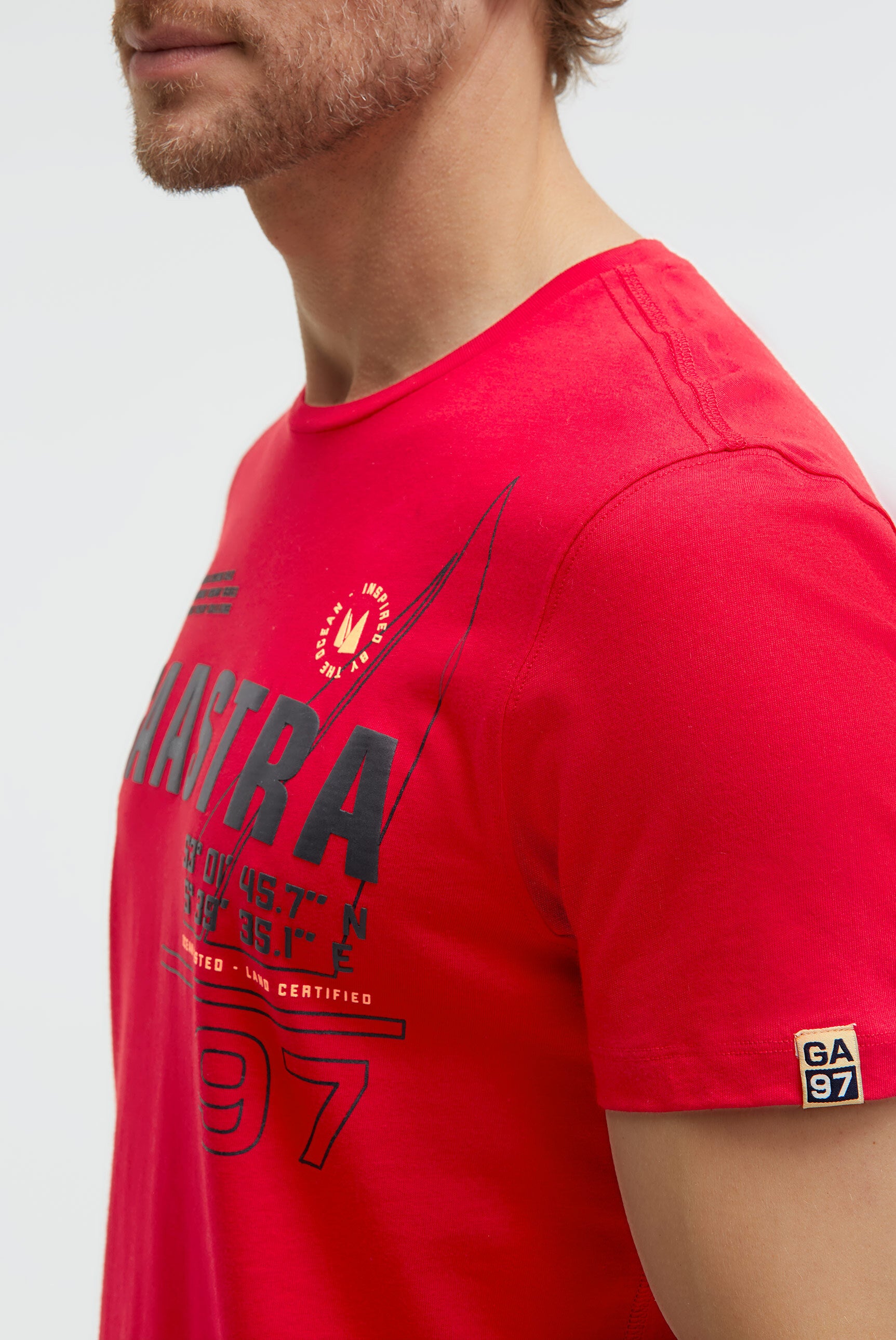 T-Shirt Rundhals mit Rubber Logo Artwork core red