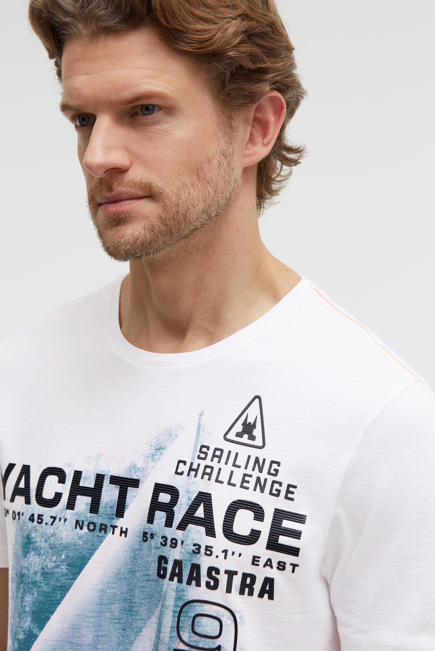 T-Shirt Rundhals mit Photoprint opticwhite