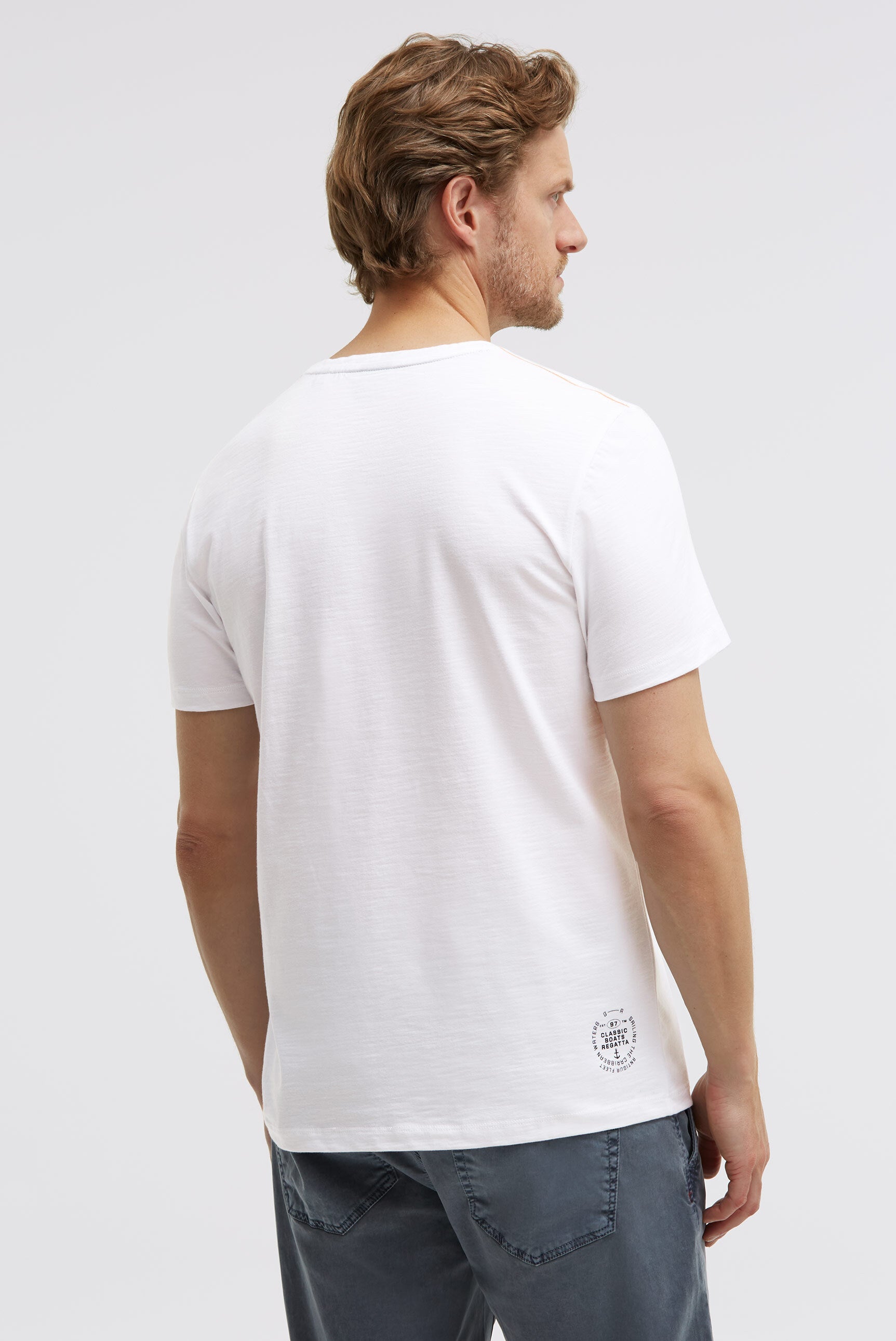 T-Shirt Rundhals mit Photoprint opticwhite