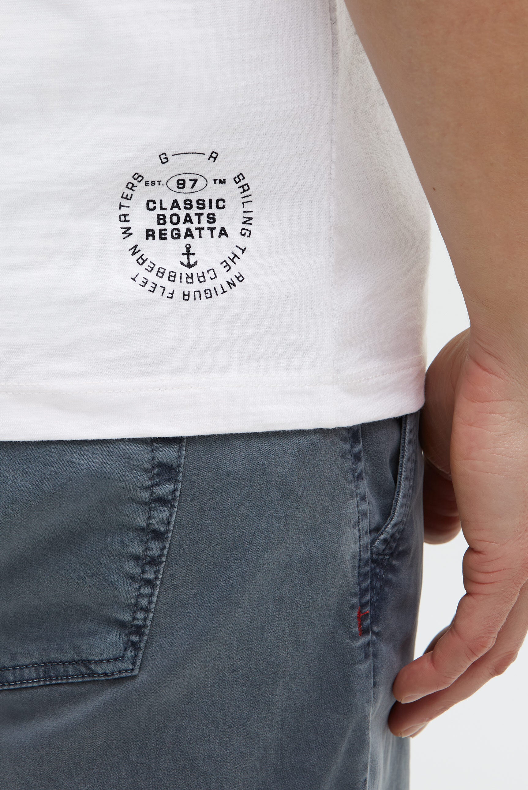 T-Shirt Rundhals mit Photoprint opticwhite