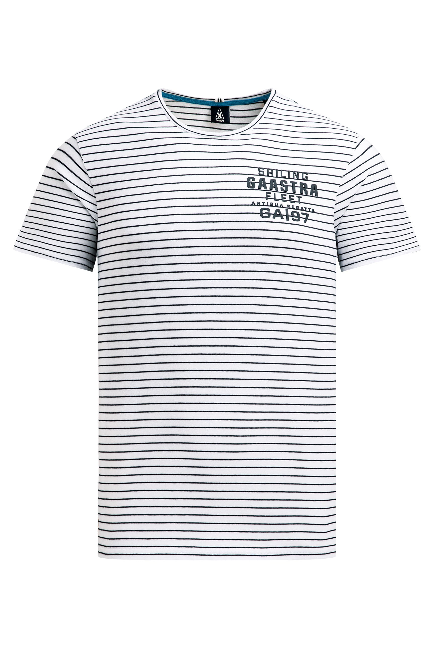 T-Shirt Rundhals Streifen mit Rubber Artwork opticwhite