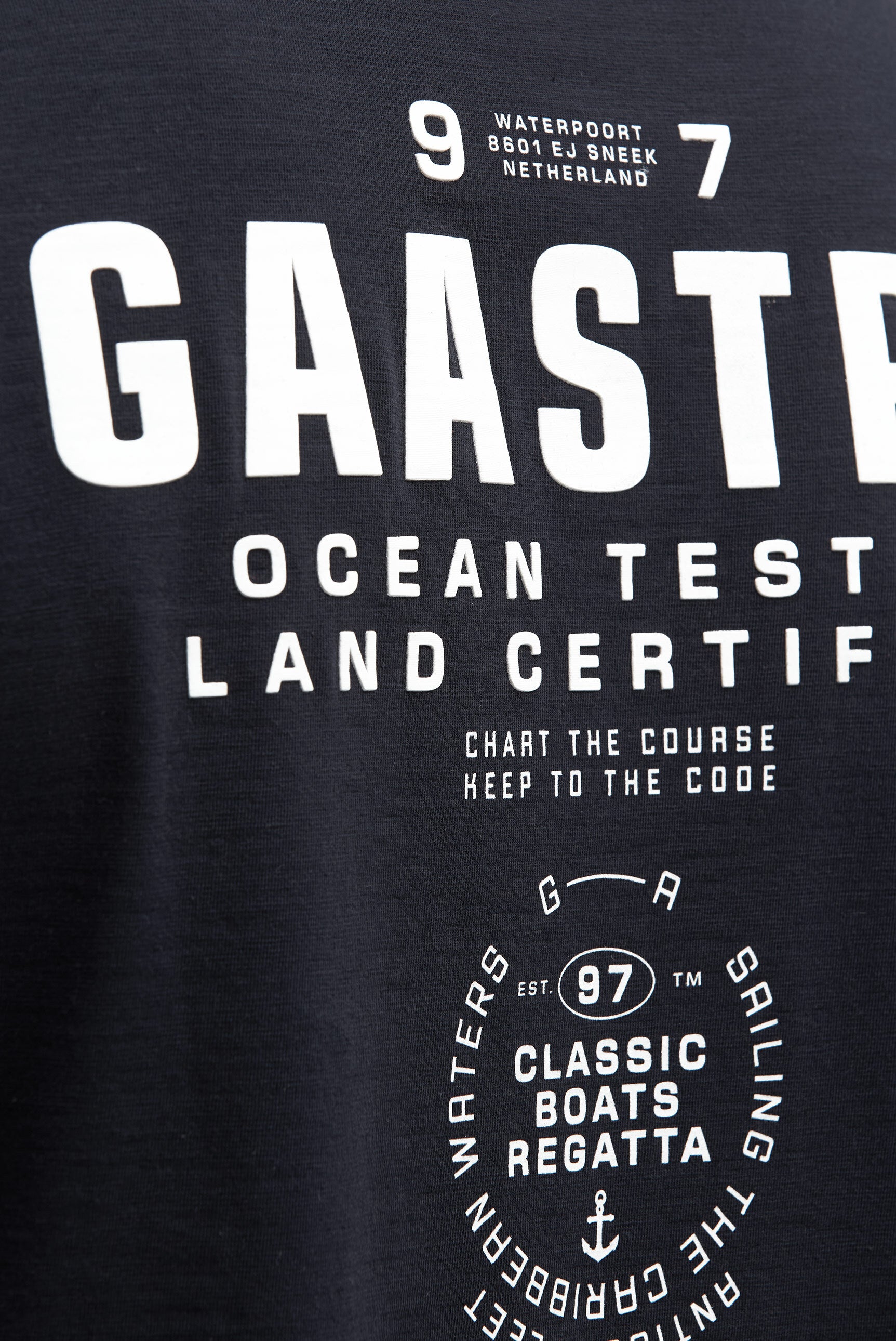 T-Shirt Rundhals mit Rubber Back Print blue navy