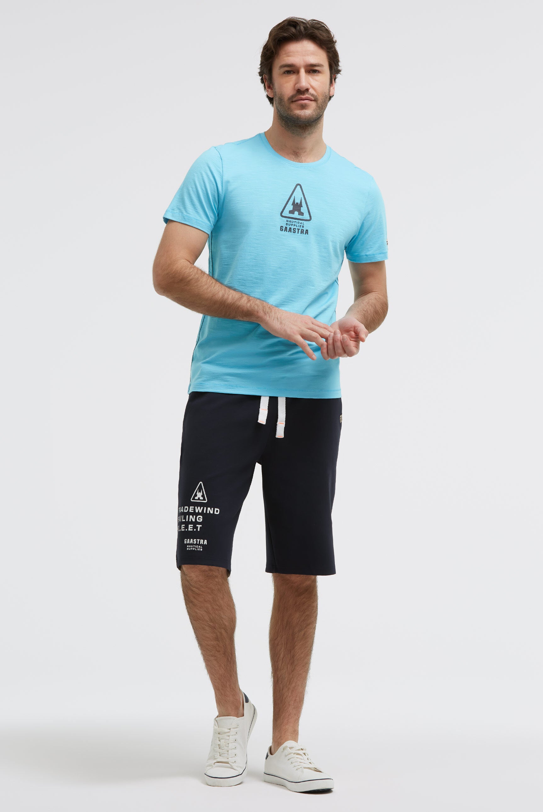 T-Shirt Rundhals mit Rubber Back Print aquarius