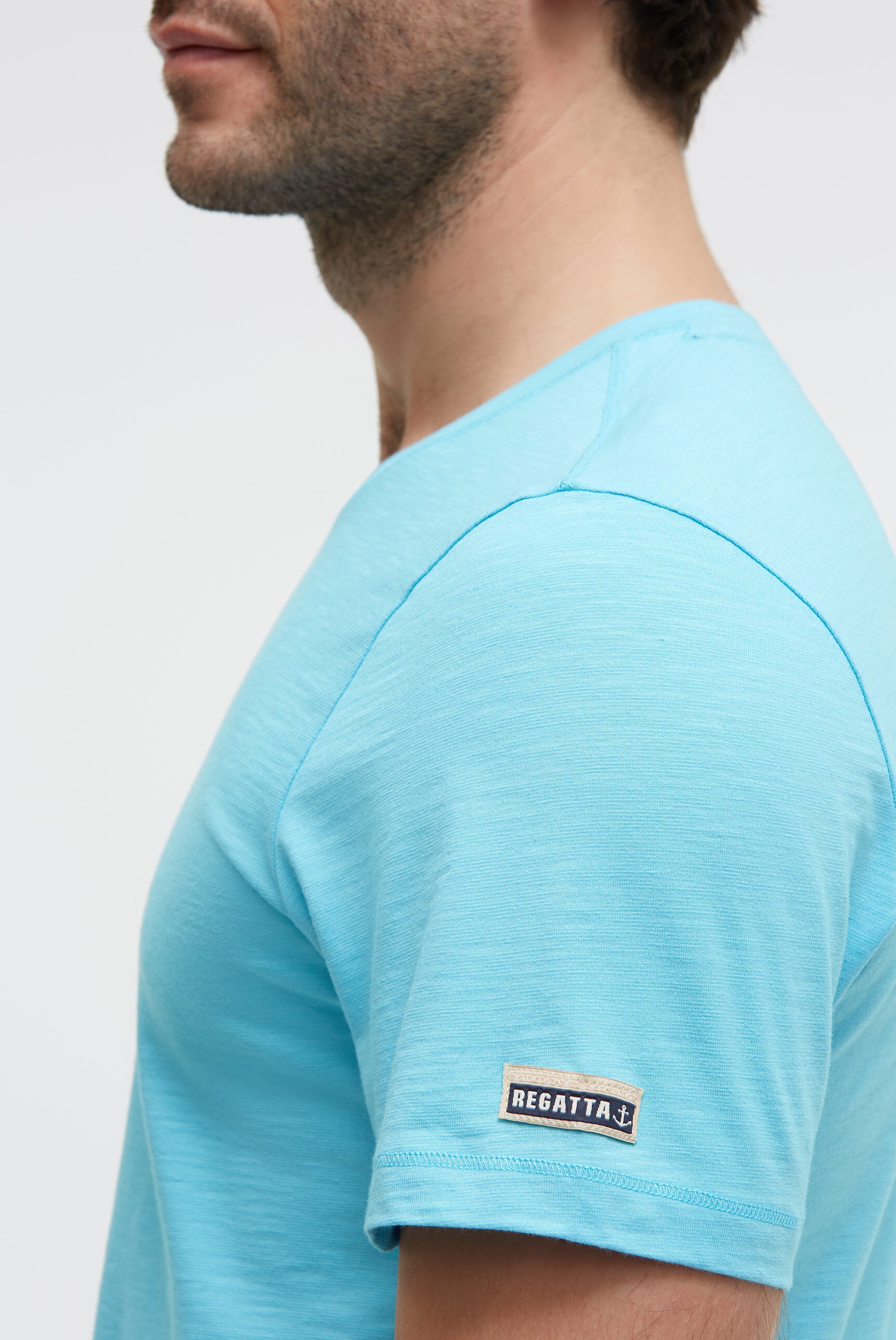 T-Shirt Rundhals mit Rubber Back Print aquarius