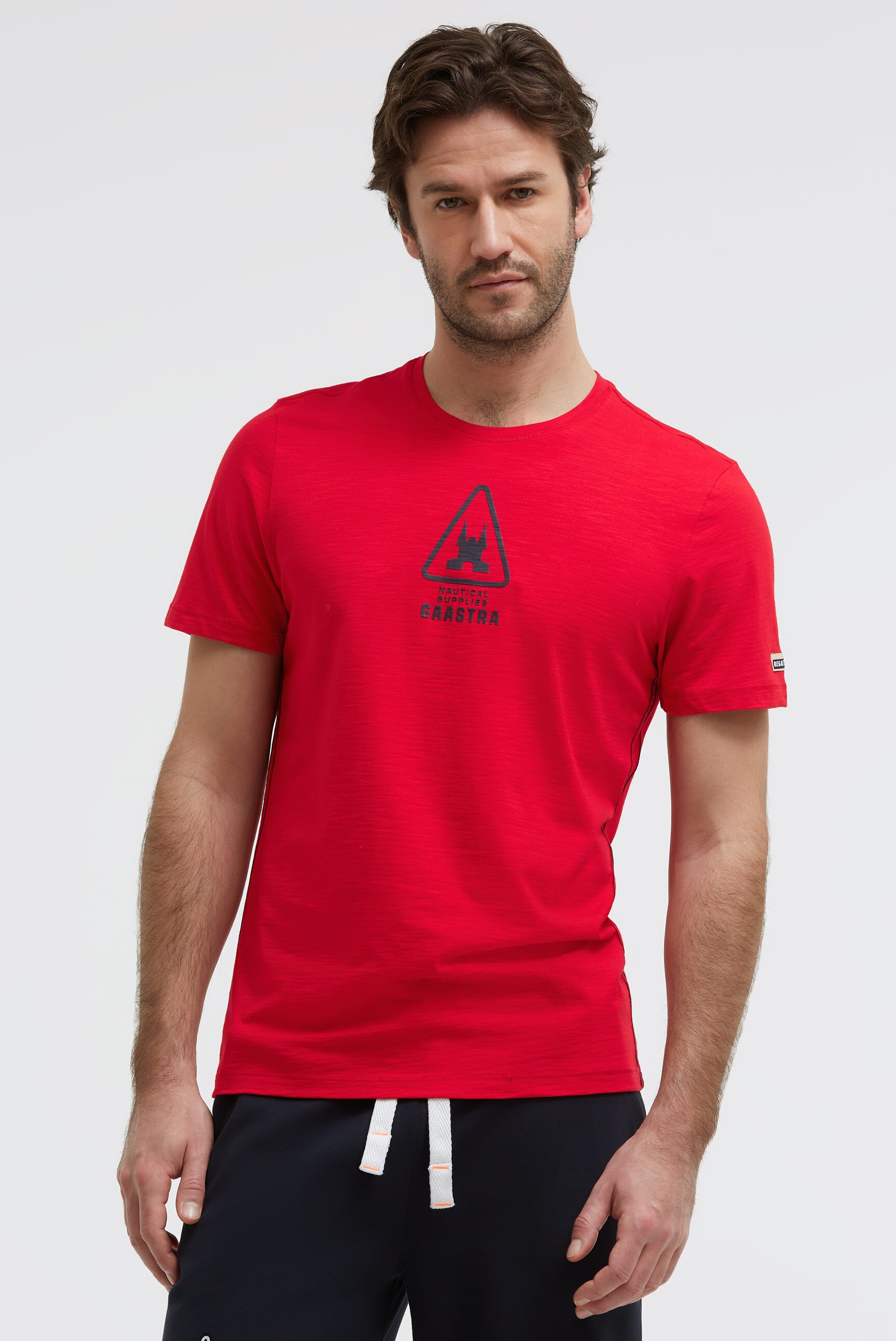 T-Shirt Rundhals mit Rubber Back Print core red