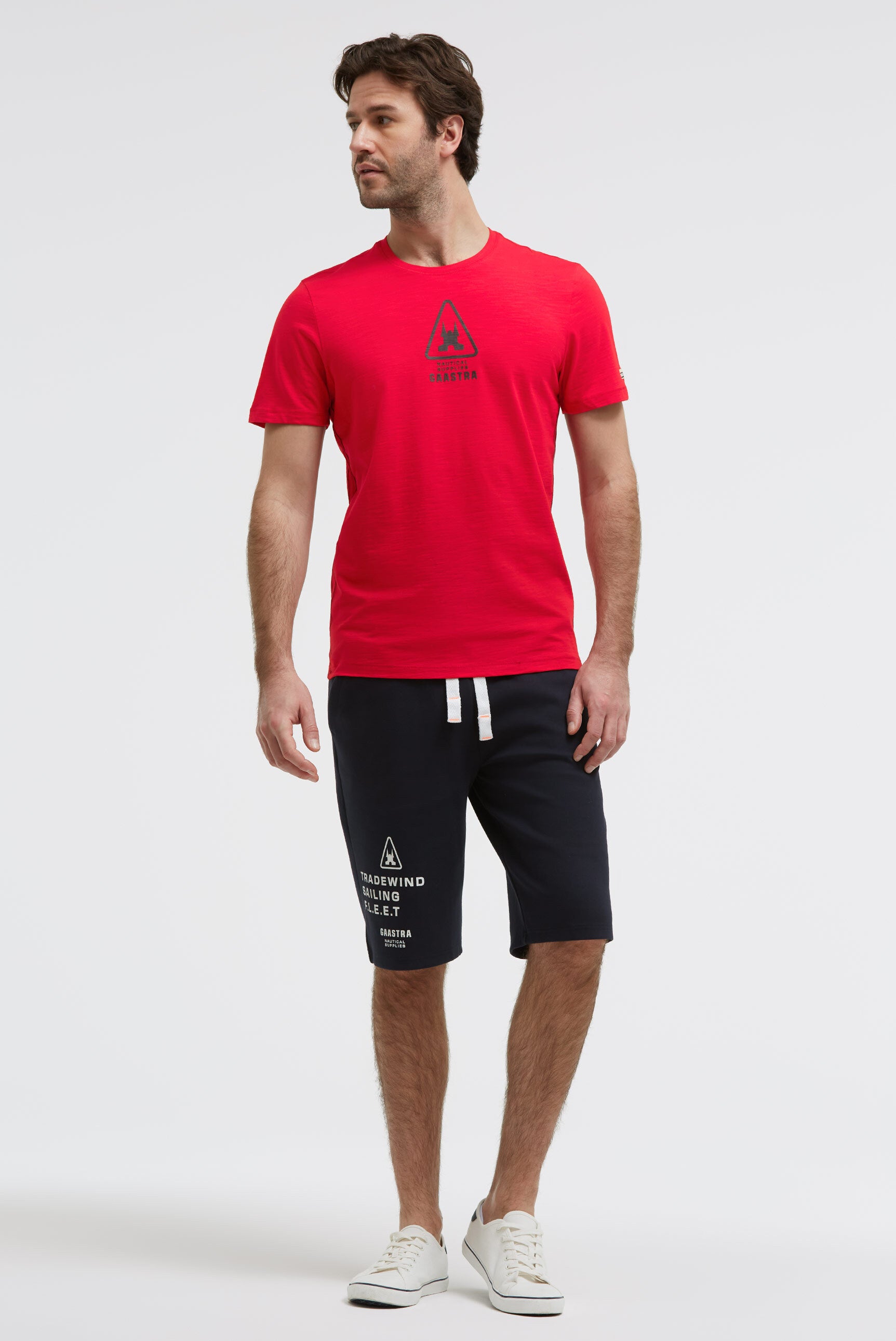 T-Shirt Rundhals mit Rubber Back Print core red