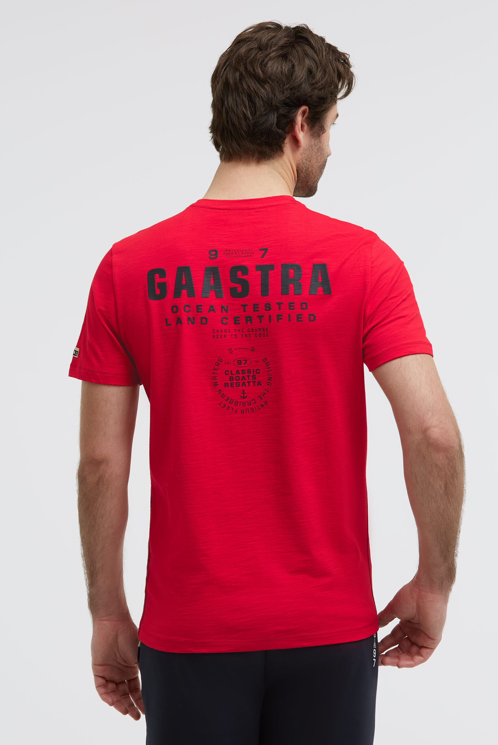 T-Shirt Rundhals mit Rubber Back Print core red