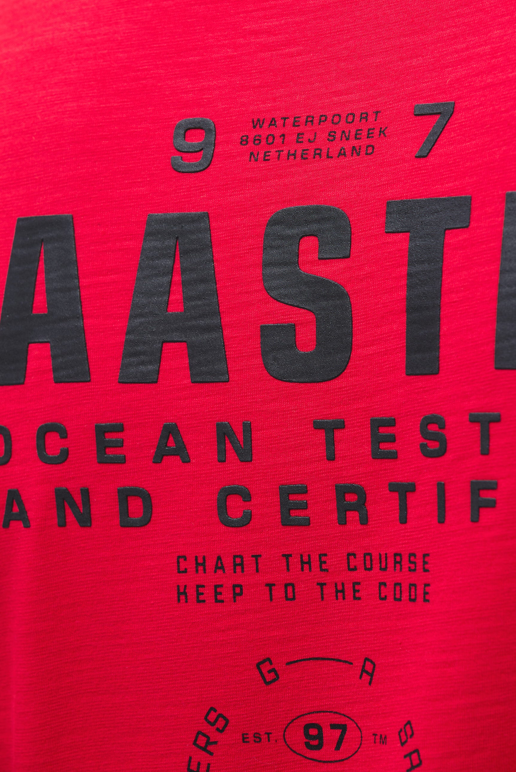 T-Shirt Rundhals mit Rubber Back Print core red