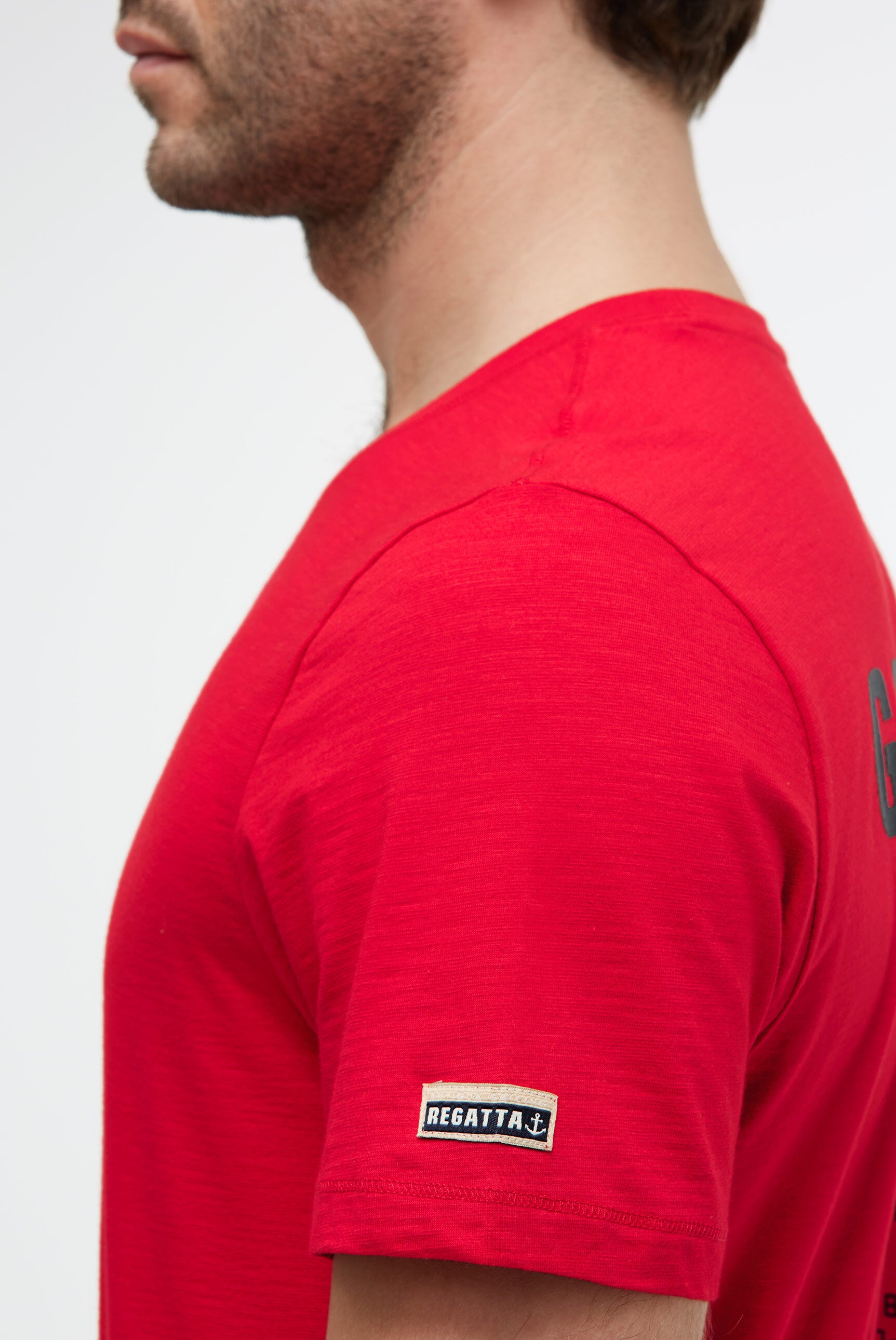 T-Shirt Rundhals mit Rubber Back Print core red