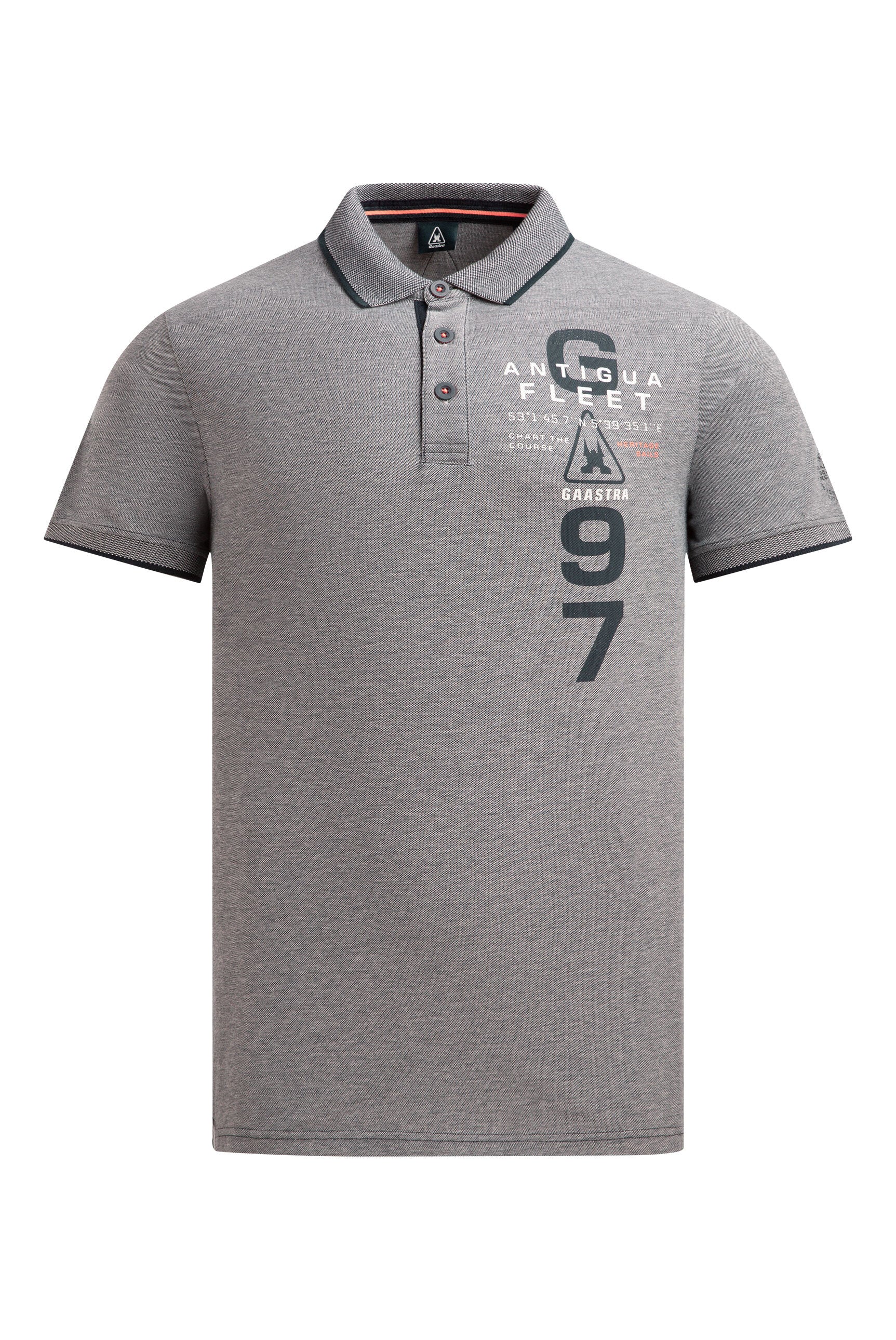 Kurzarmpolo aus Two Tone Oxford-Pikee blue navy
