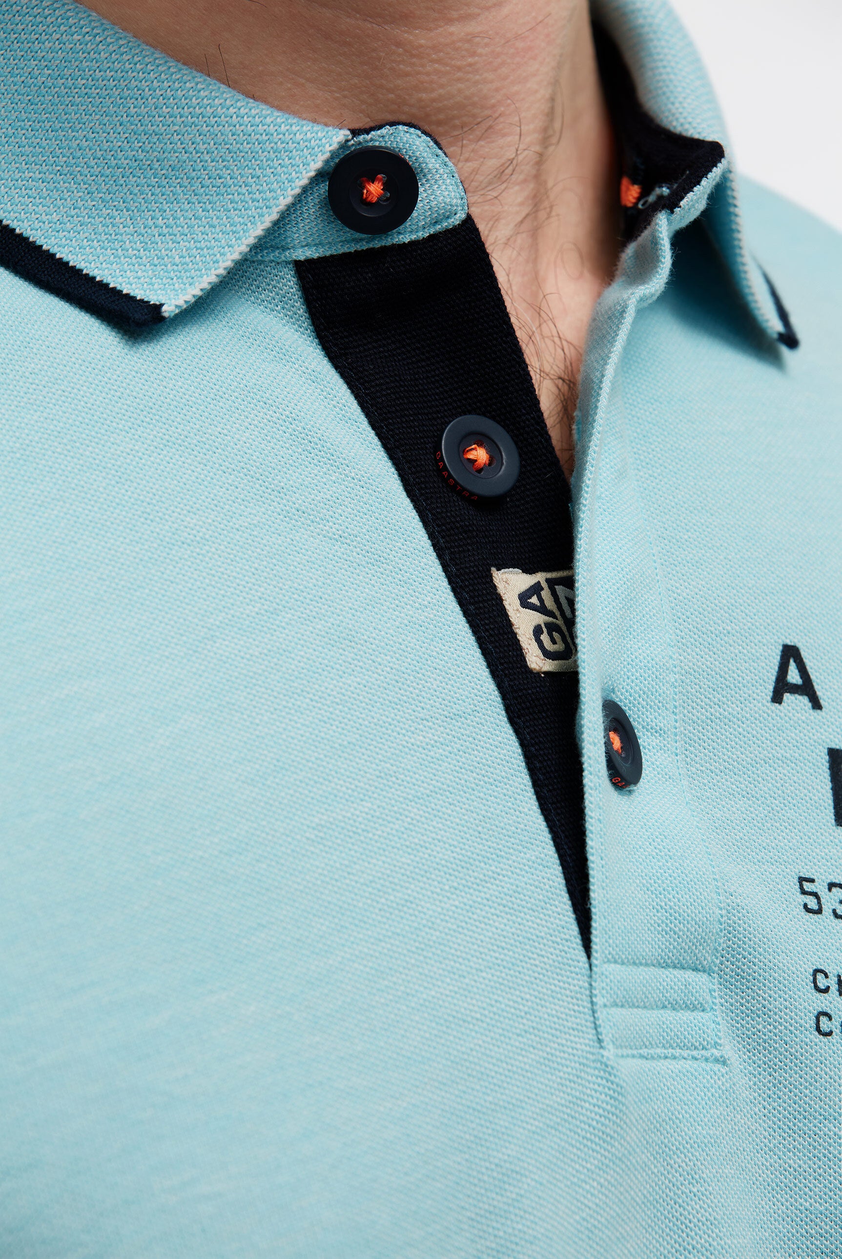 Kurzarmpolo aus Two Tone Oxford-Pikee aquarius