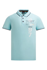 Kurzarmpolo aus Two Tone Oxford-Pikee aquarius