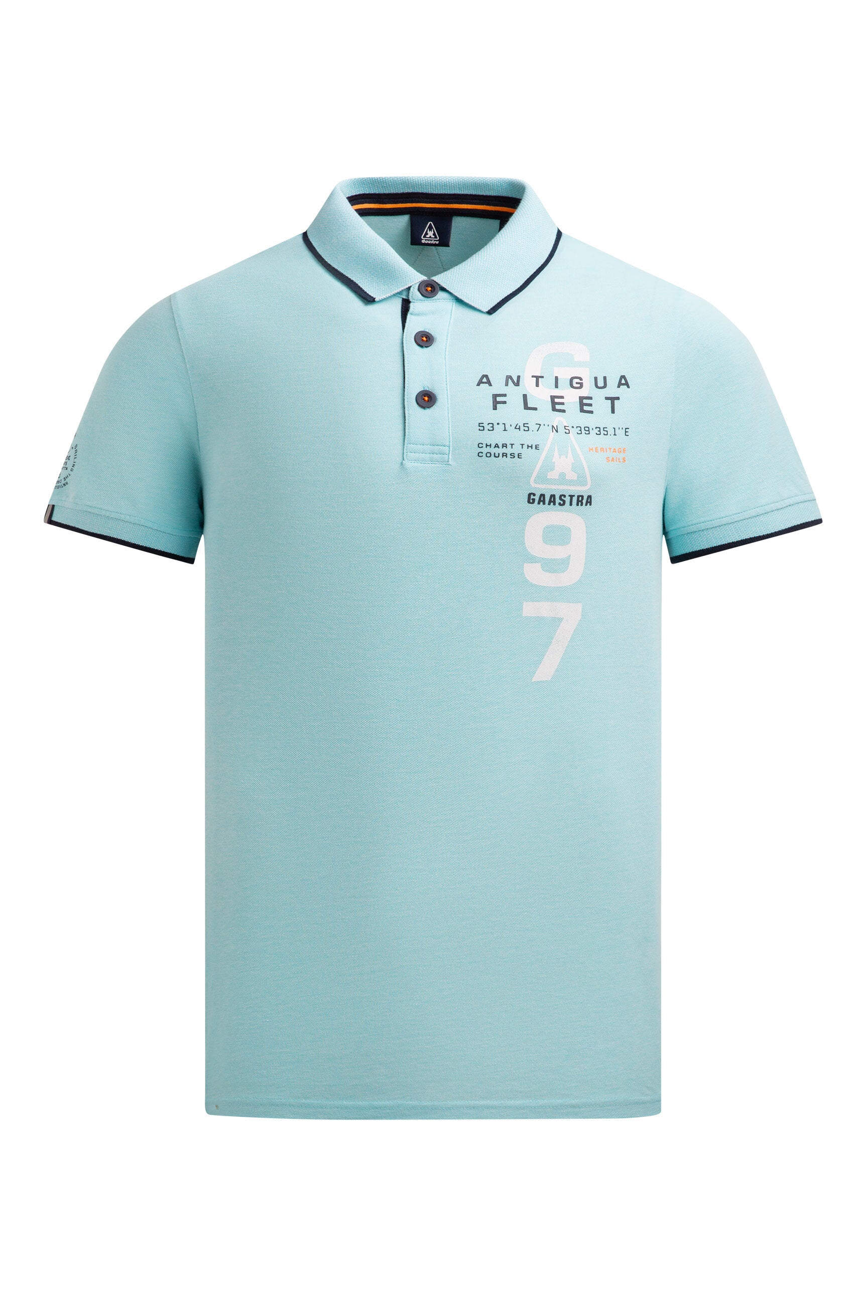 Kurzarmpolo aus Two Tone Oxford-Pikee aquarius