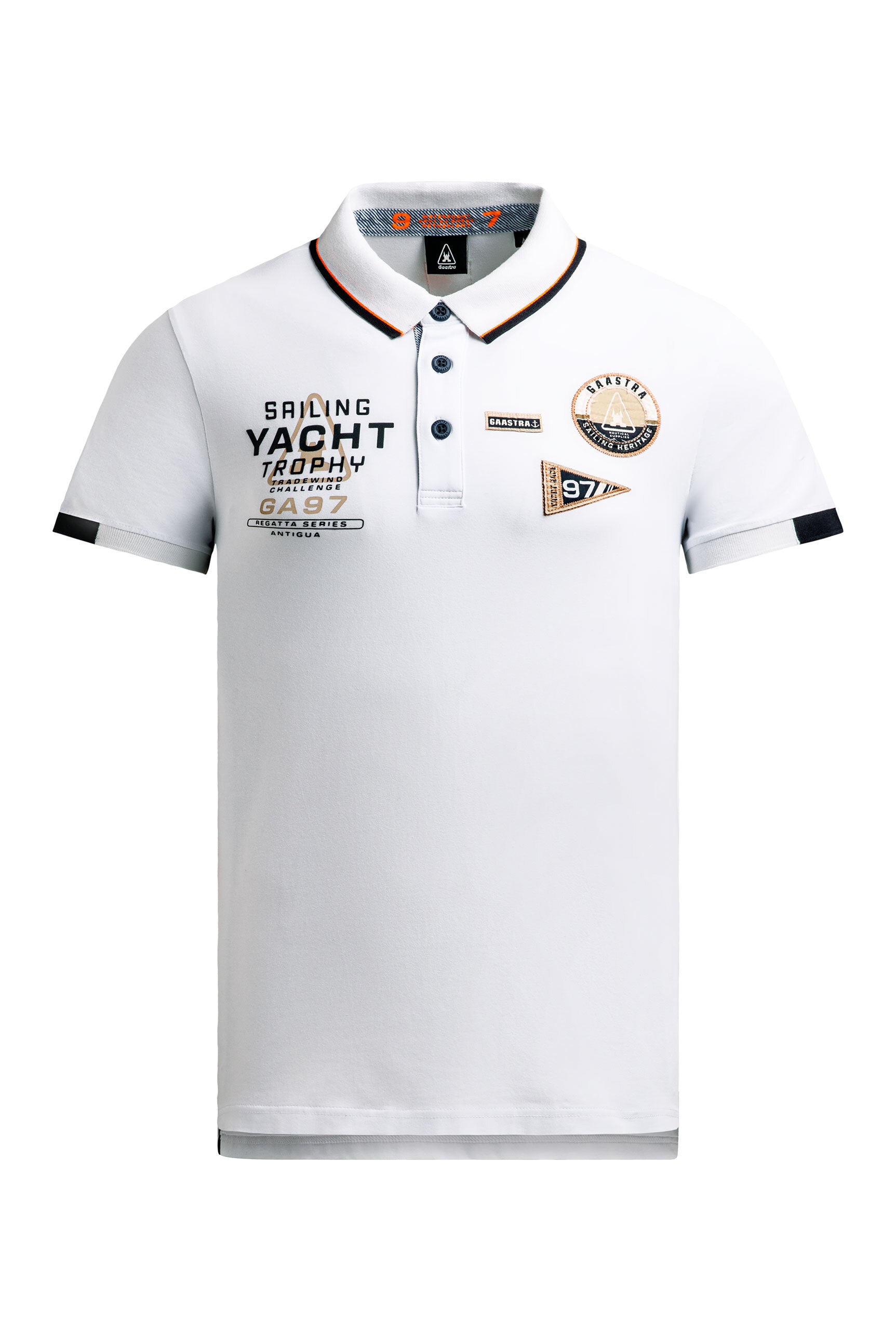 Poloshirt Kurzarm mit Artwork und Canvas-Patches opticwhite