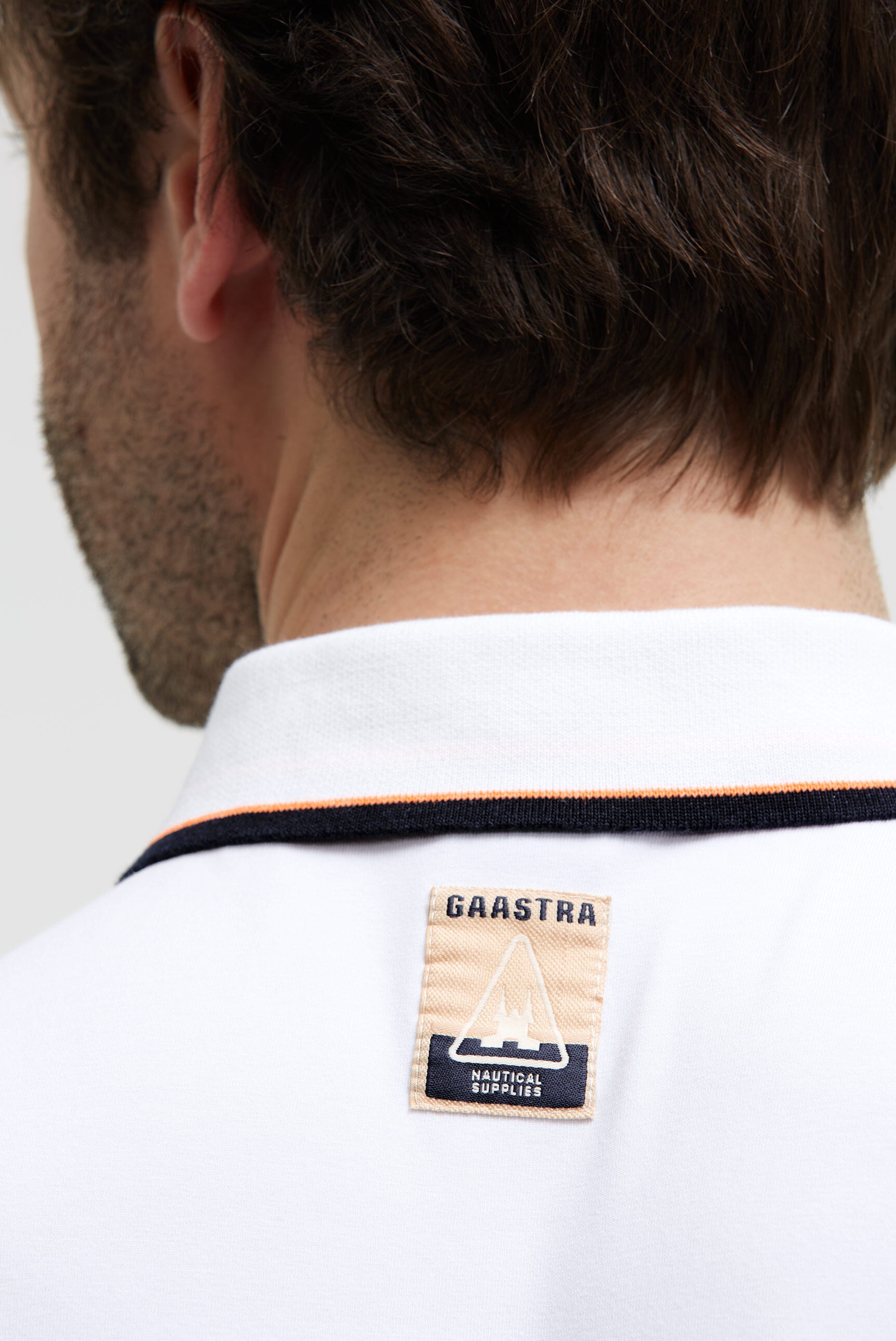 Poloshirt Kurzarm mit Artwork und Canvas-Patches opticwhite