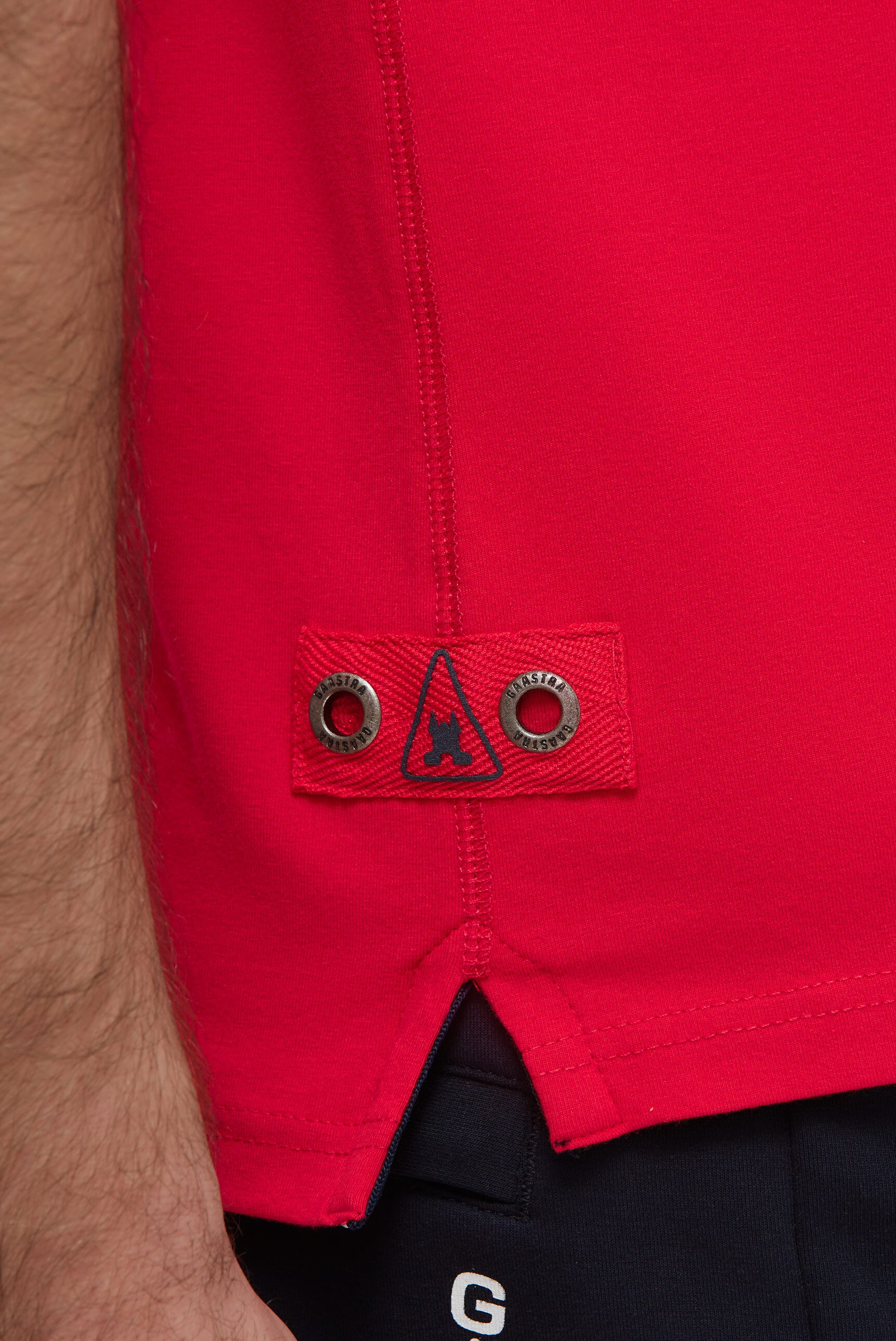 Poloshirt Kurzarm mit Artwork und Canvas-Patches core red