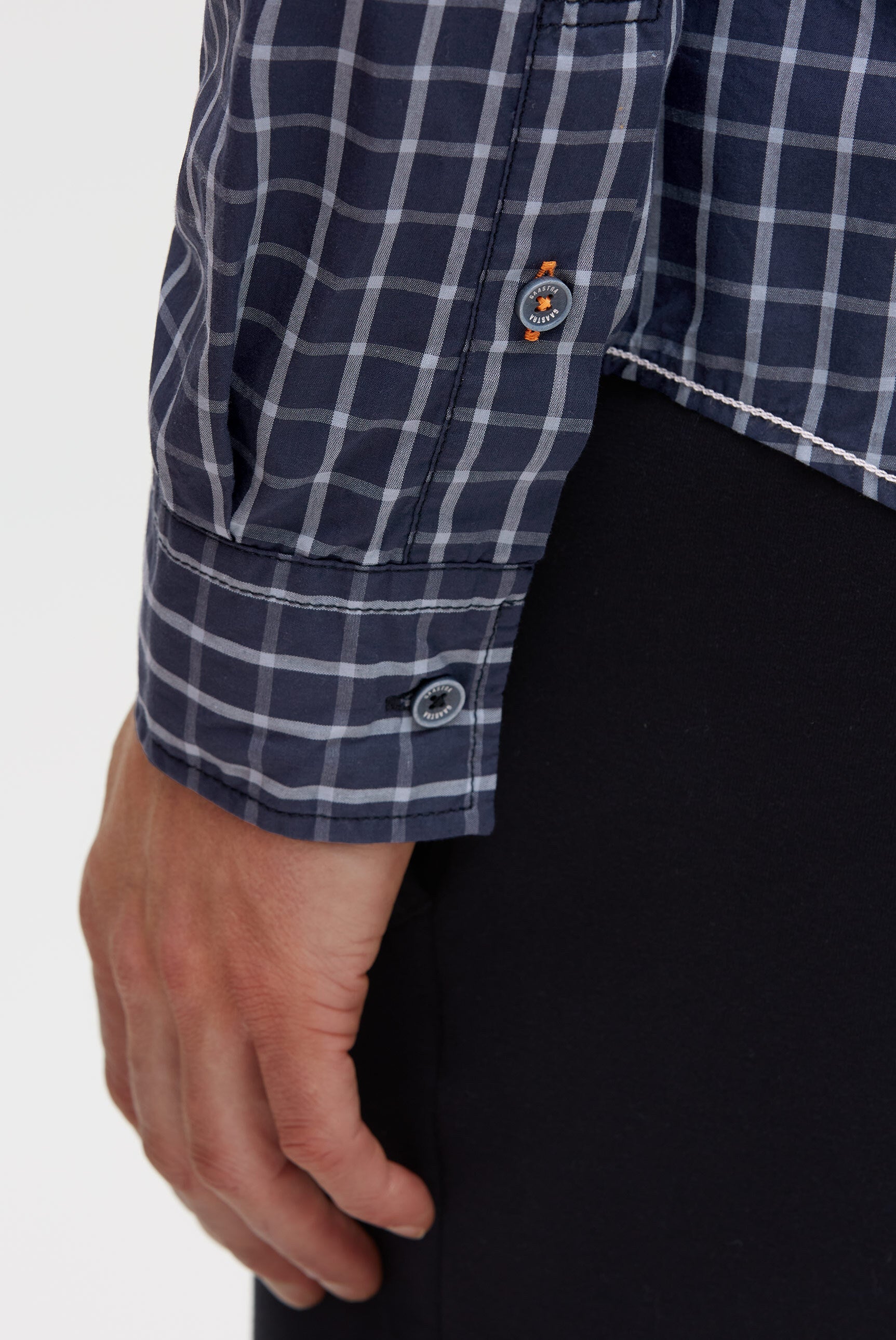 Langarmhemd im modernen Karo-Design blue