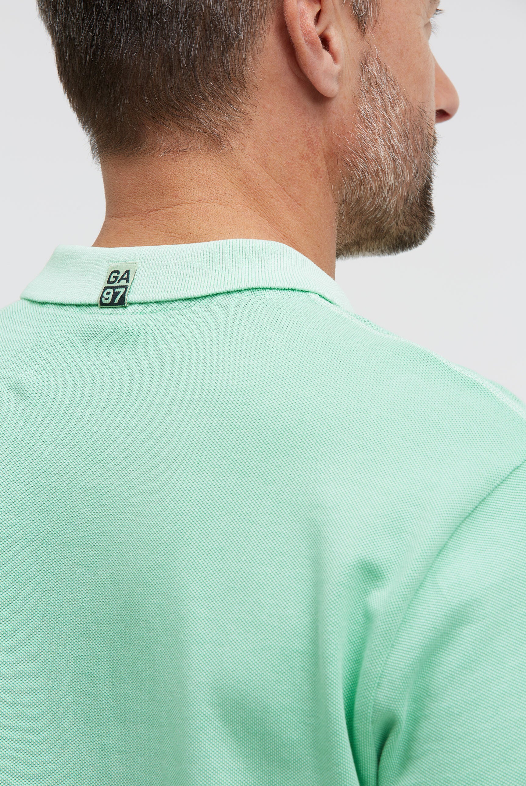 Poloshirt Kurzarm aus Pikee mit Rubber Logo reef green