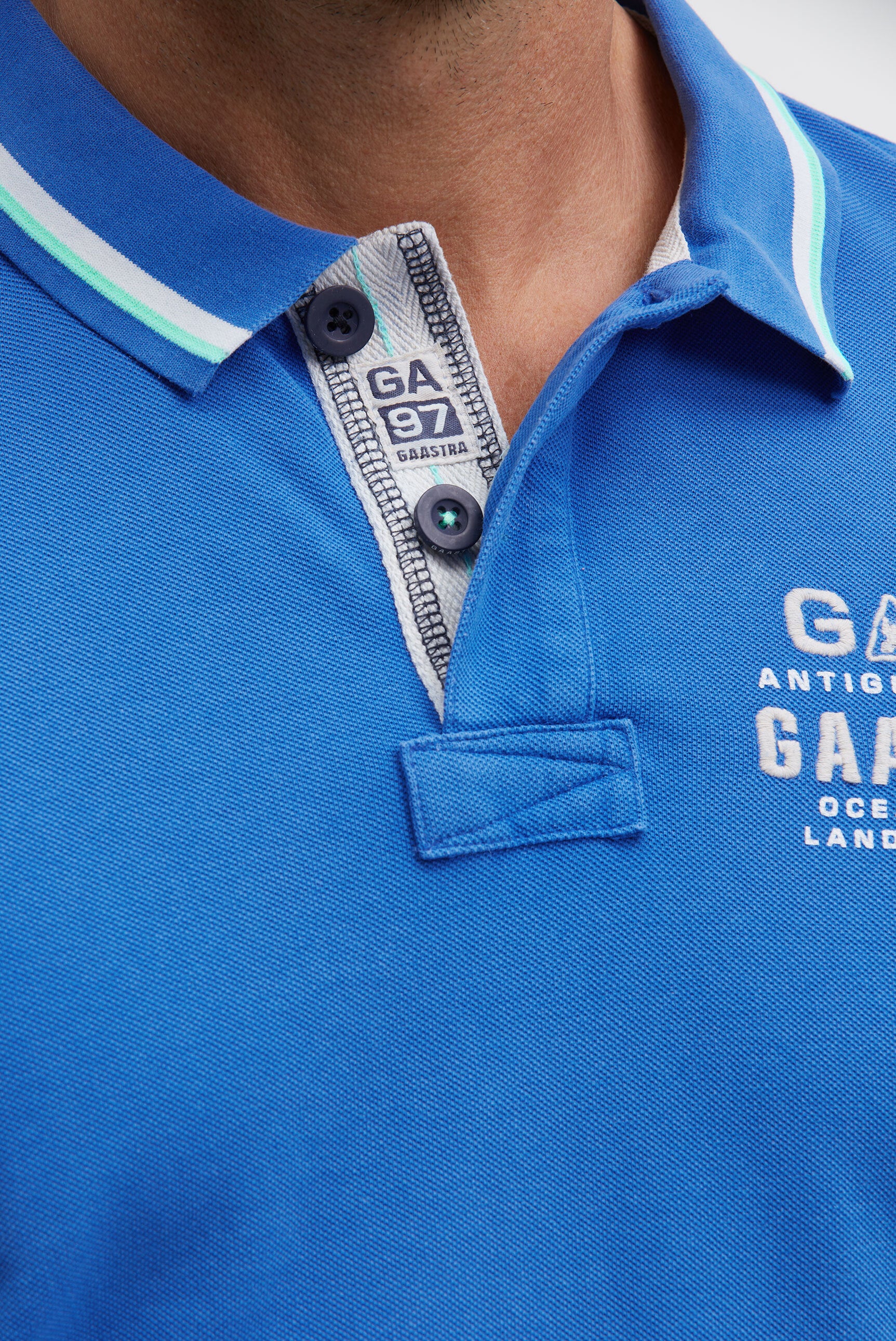 Poloshirt aus Pikee mit Back Artwork blue horizon