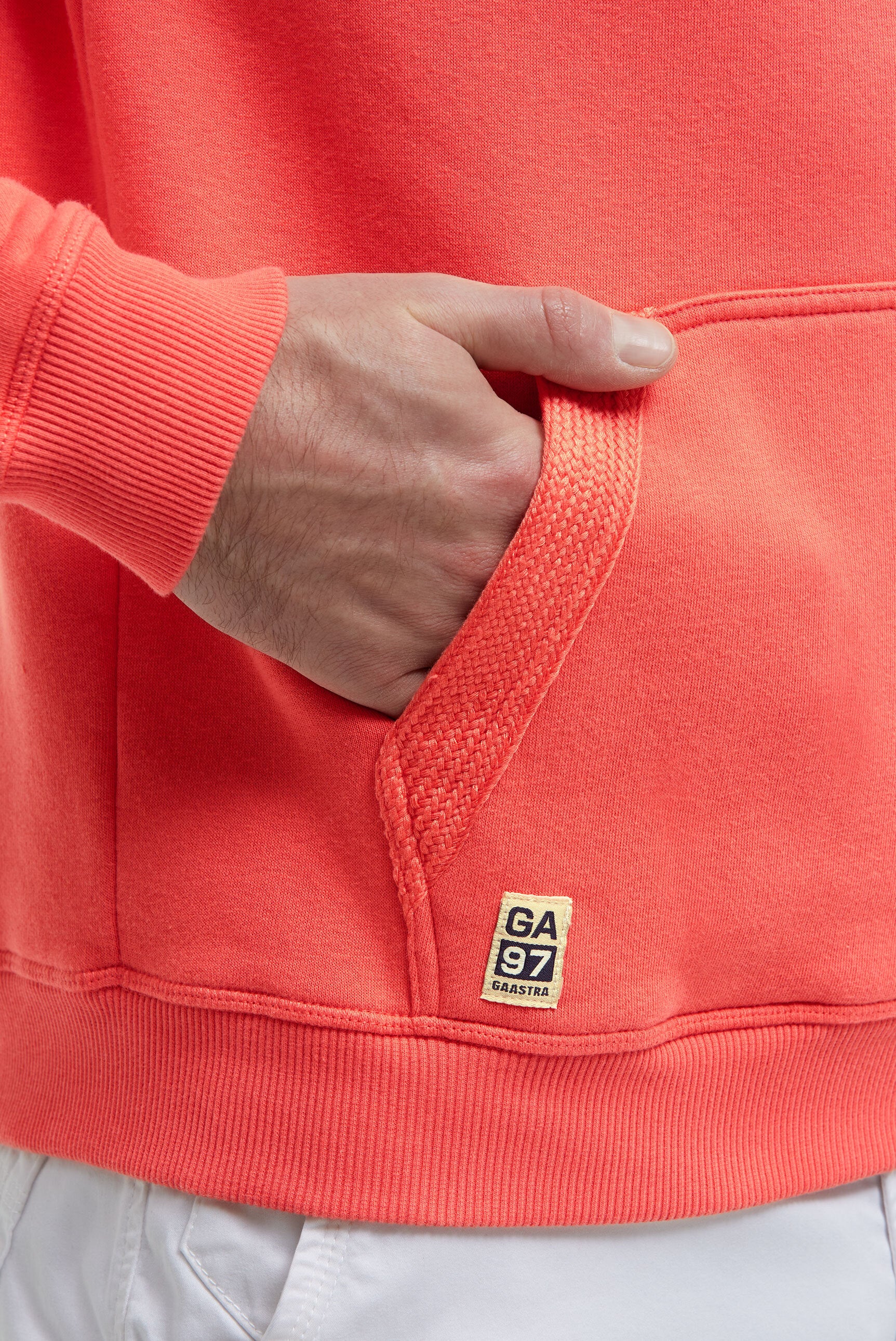 Hoodie mit Logo-Applikation und Tapes coral bay