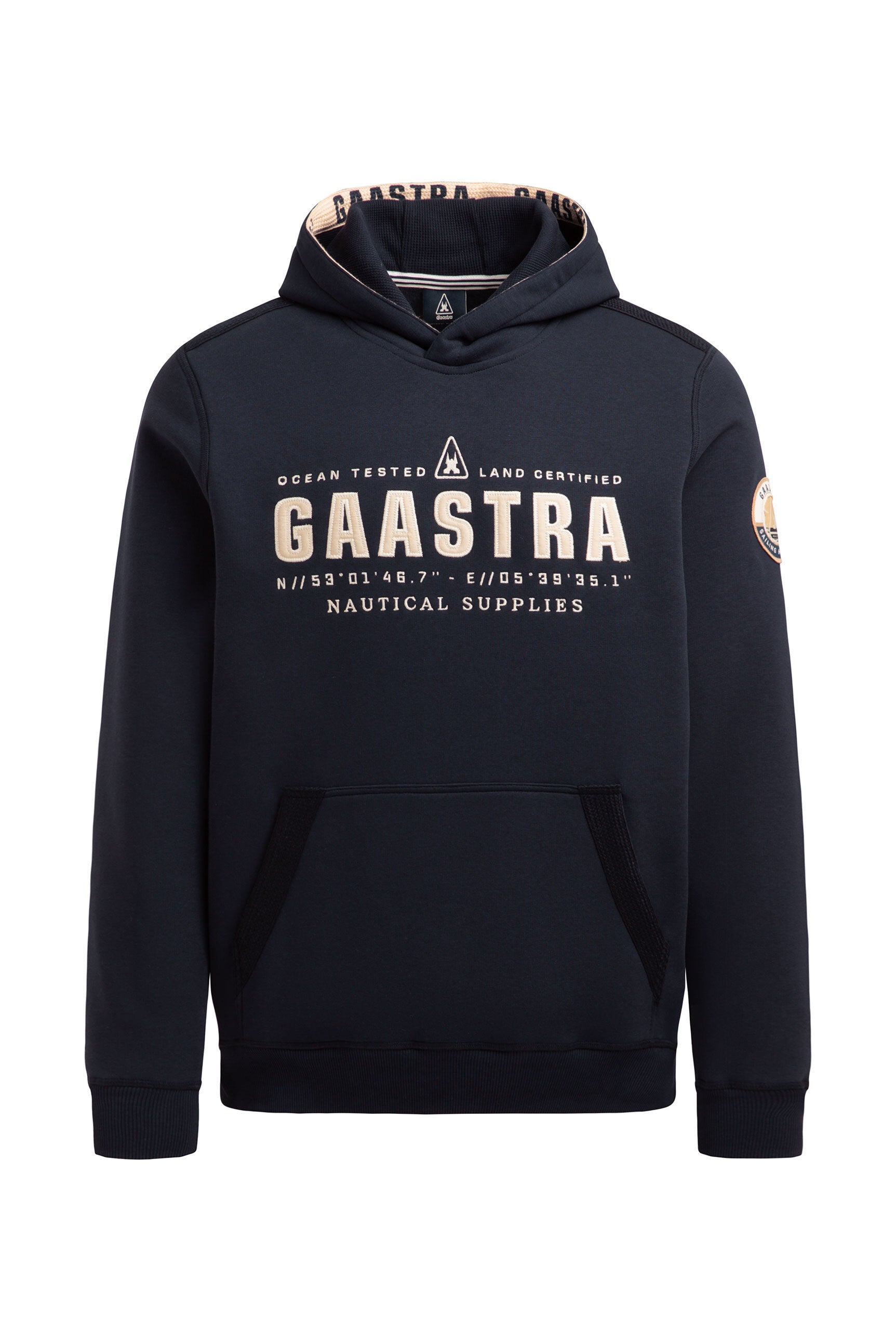 Hoodie with logo appliqué and tapes