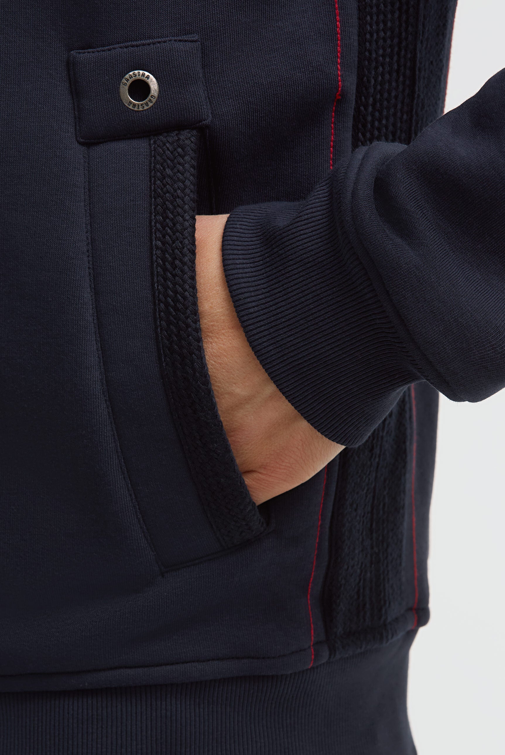 Sweatjacke mit Artworks und tonigen Tapes blue navy