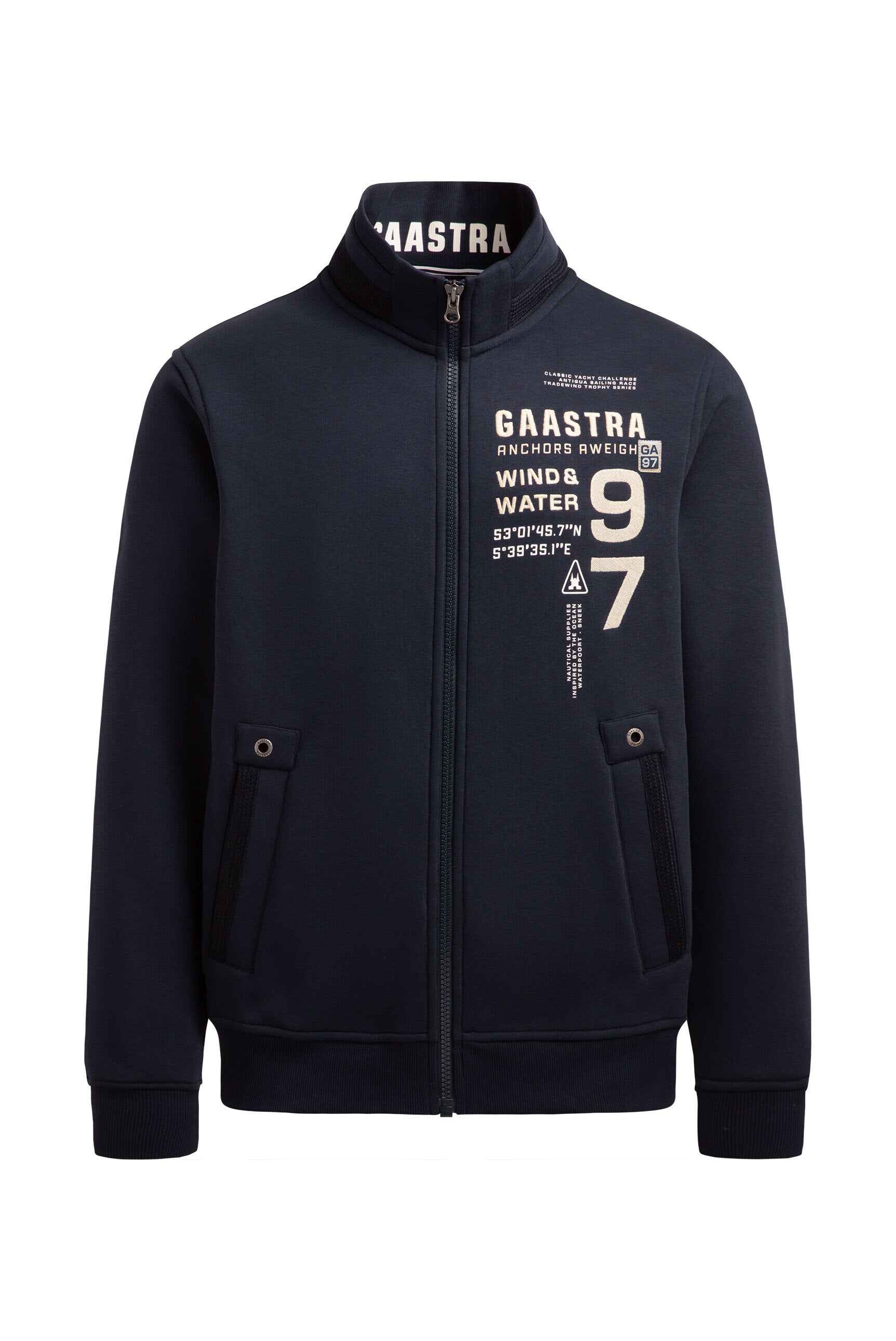 Sweatjacke mit Artworks und tonigen Tapes blue navy